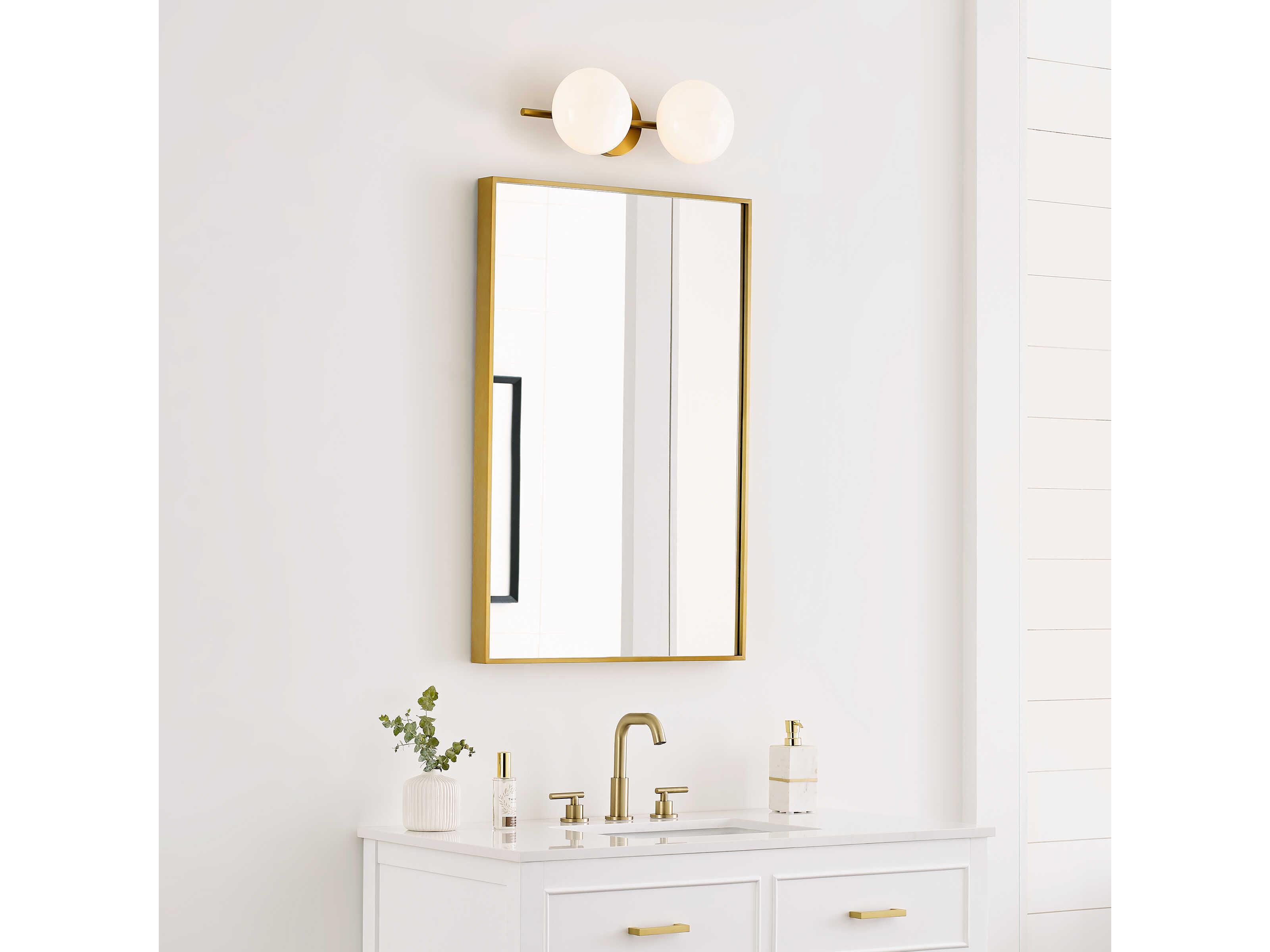 Visual Comfort Studio Lune 2-Light Burnished Brass Vanity Light
