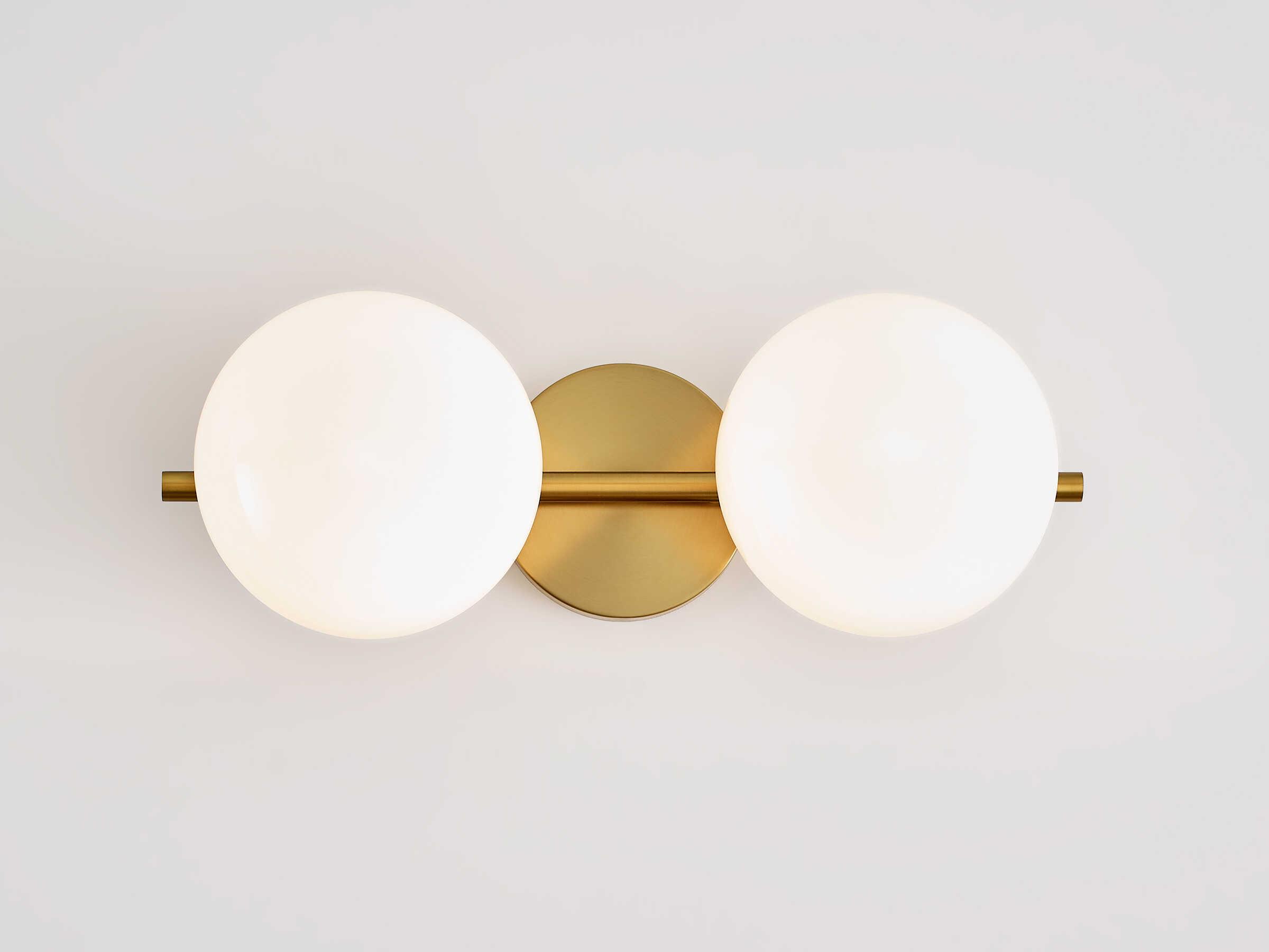 Visual Comfort Studio Lune 2-Light Burnished Brass Vanity Light