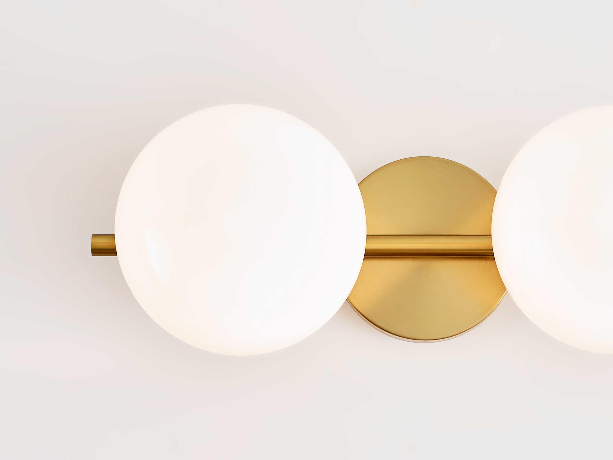 Visual Comfort Studio Lune 2-Light Burnished Brass Vanity Light