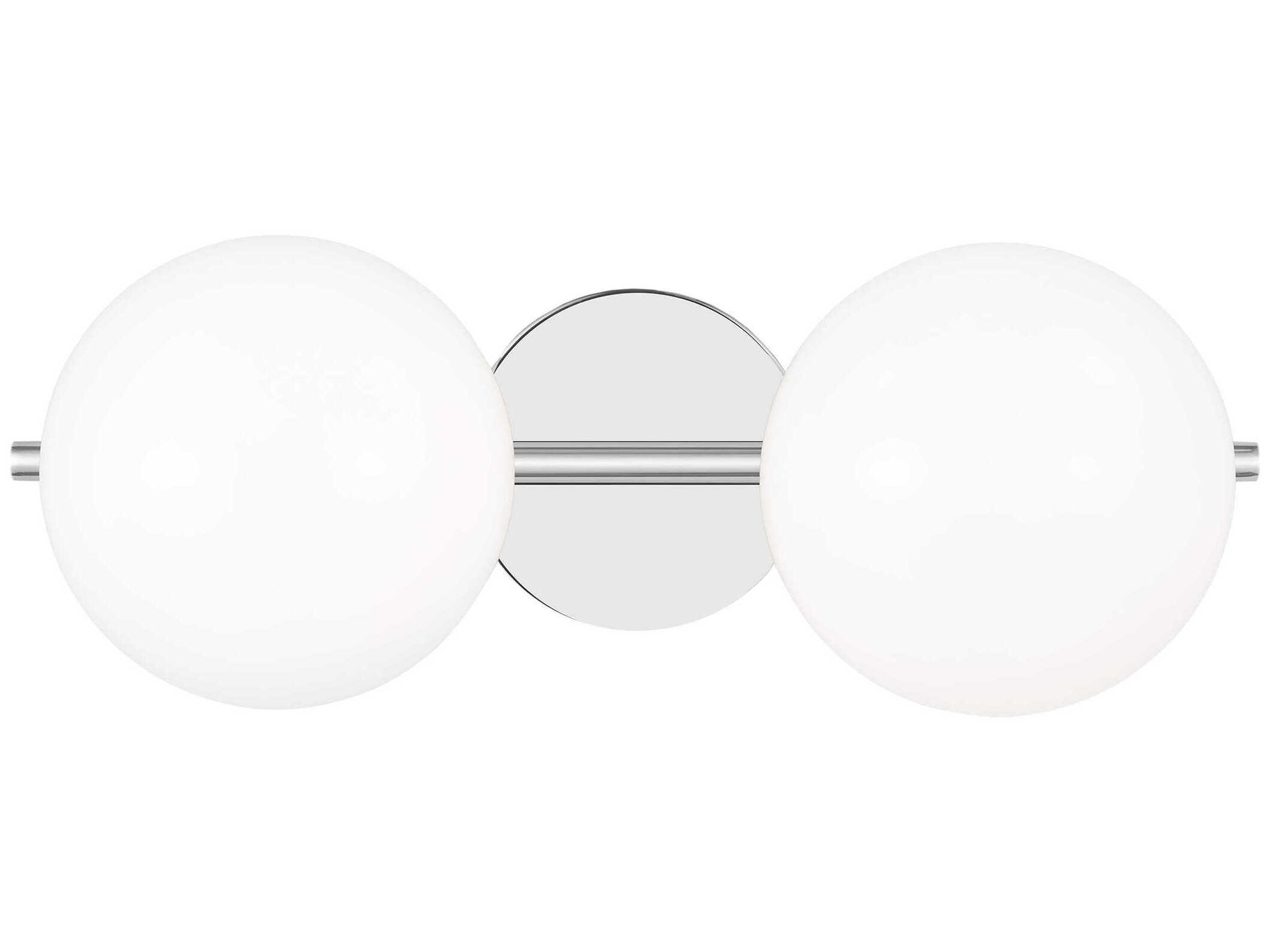 Visual Comfort Studio Lune 2-Light Chrome Vanity Light