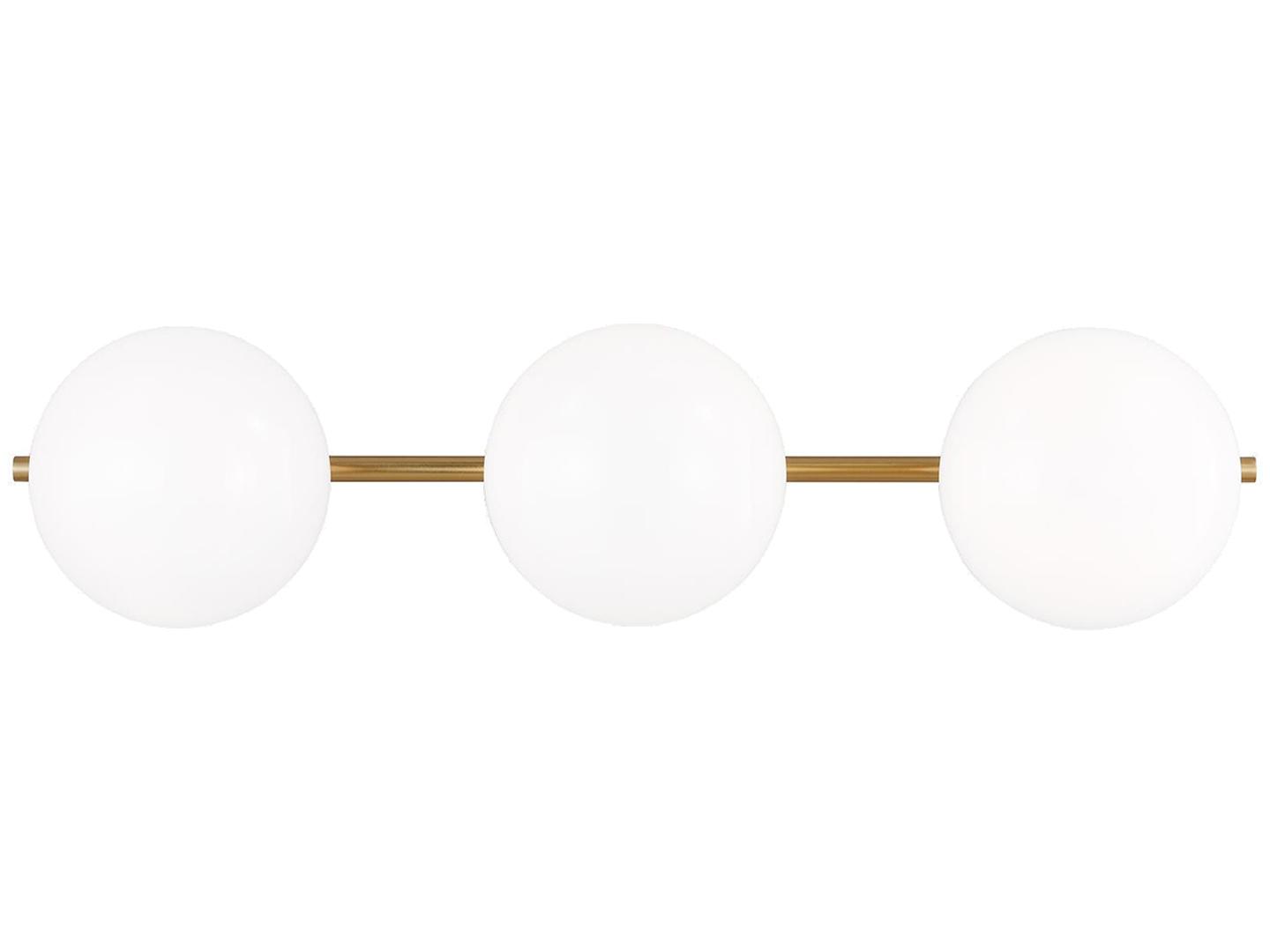 Visual Comfort Studio Lune 3-Light Burnished Brass Vanity Light