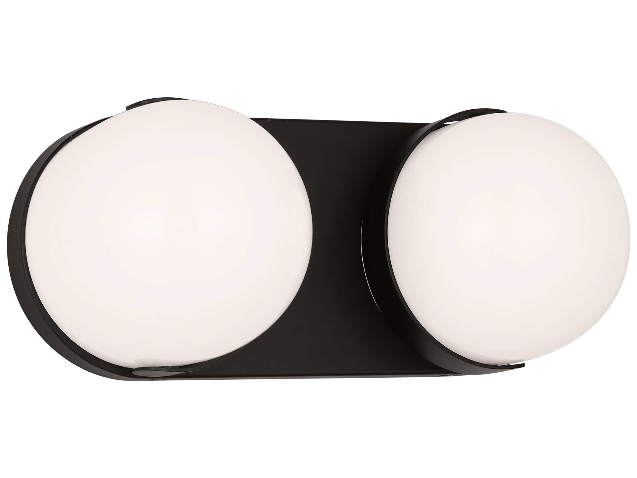 Visual Comfort Studio Syrie 2-Light Aged Iron Black Vanity Light