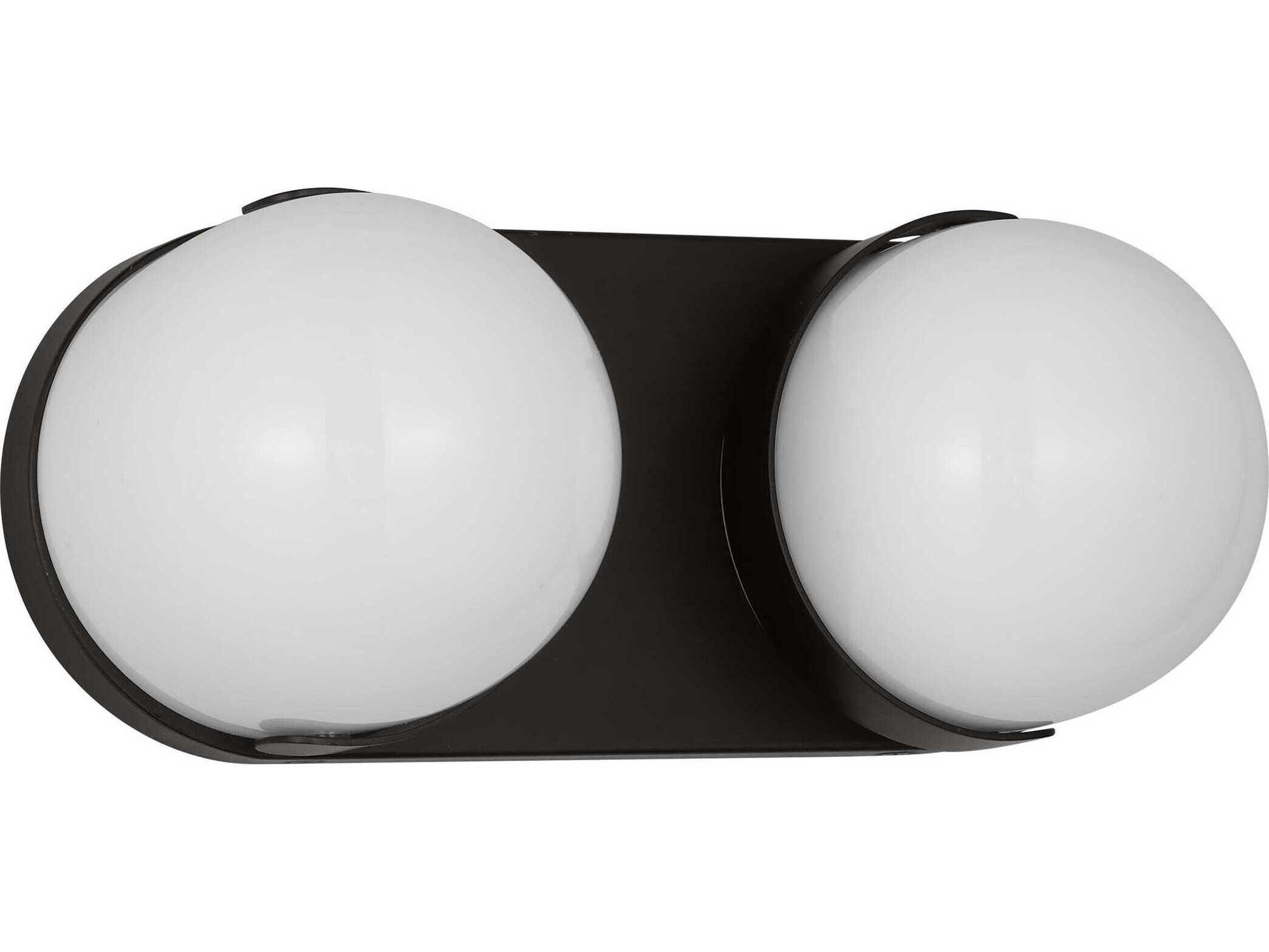 Visual Comfort Studio Syrie 2-Light Aged Iron Black Vanity Light