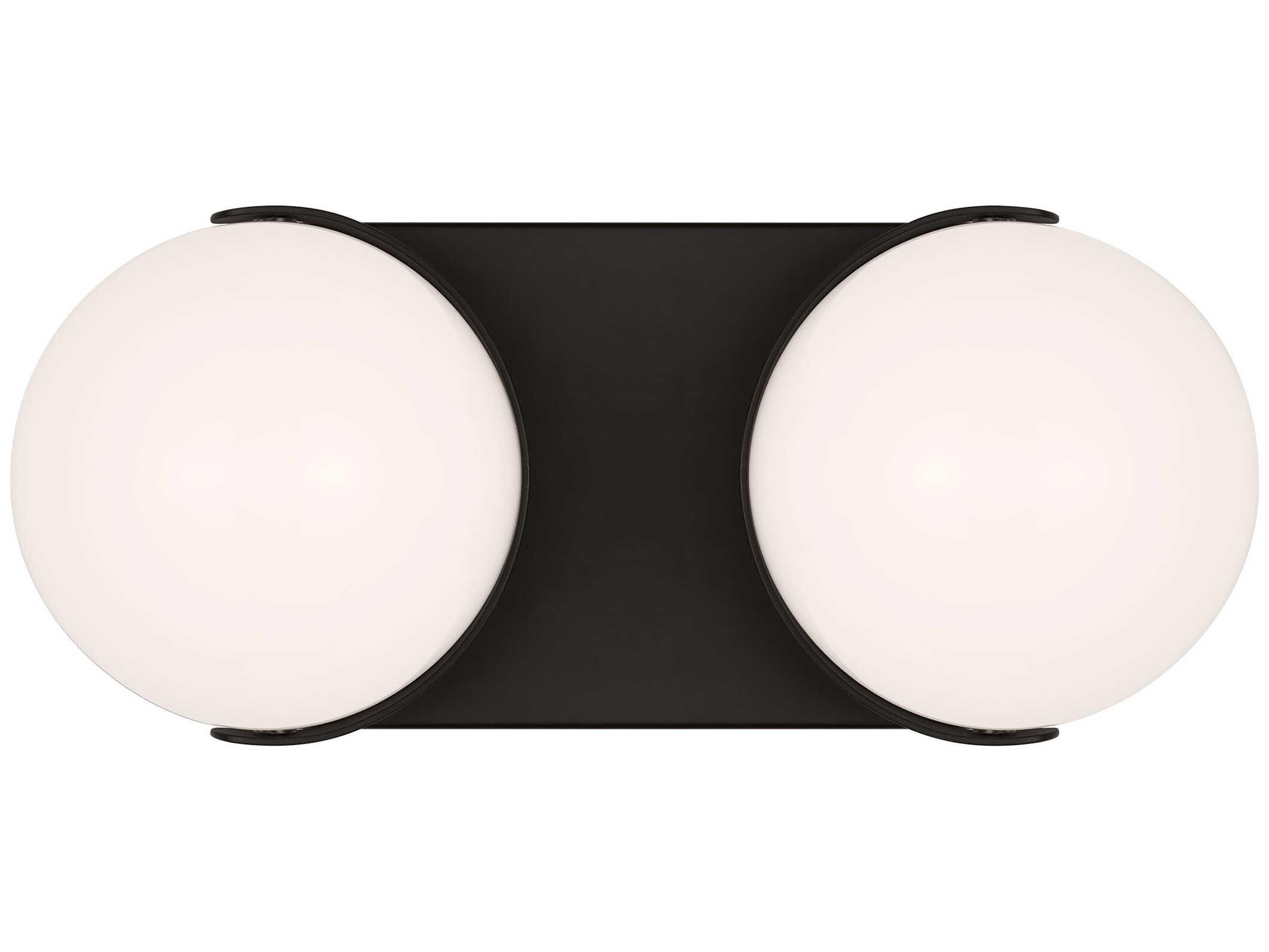 Visual Comfort Studio Syrie 2-Light Aged Iron Black Vanity Light