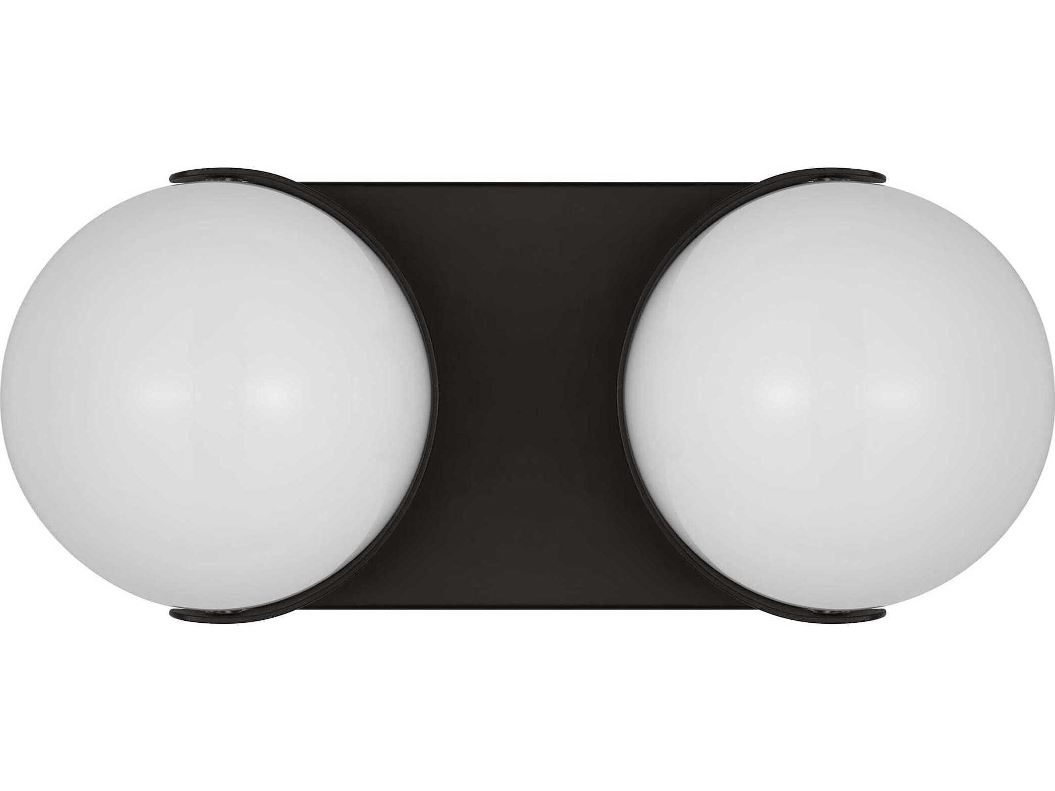 Visual Comfort Studio Syrie 2-Light Aged Iron Black Vanity Light