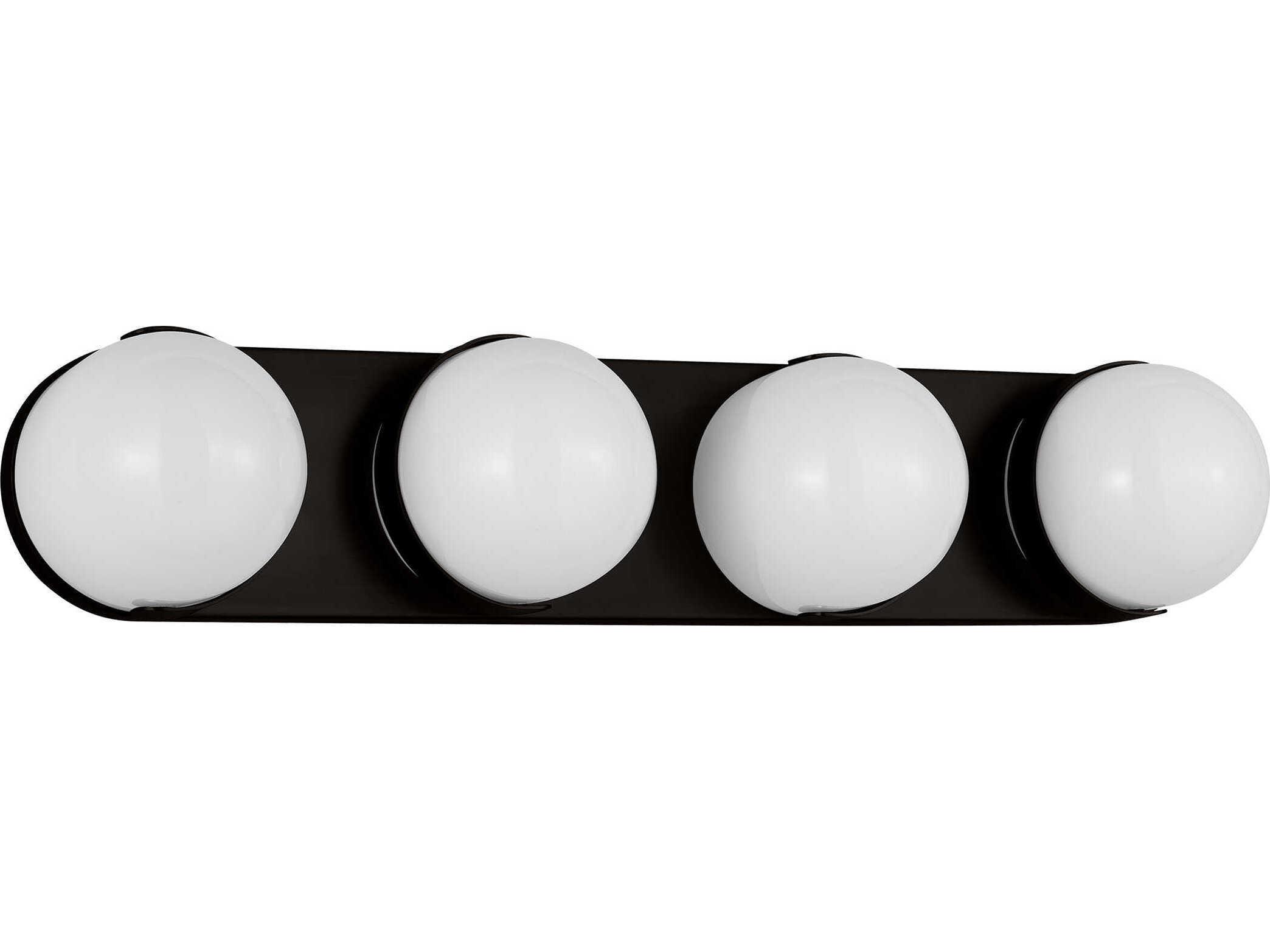 Visual Comfort Studio Syrie 4-Light Aged Iron Black Vanity Light