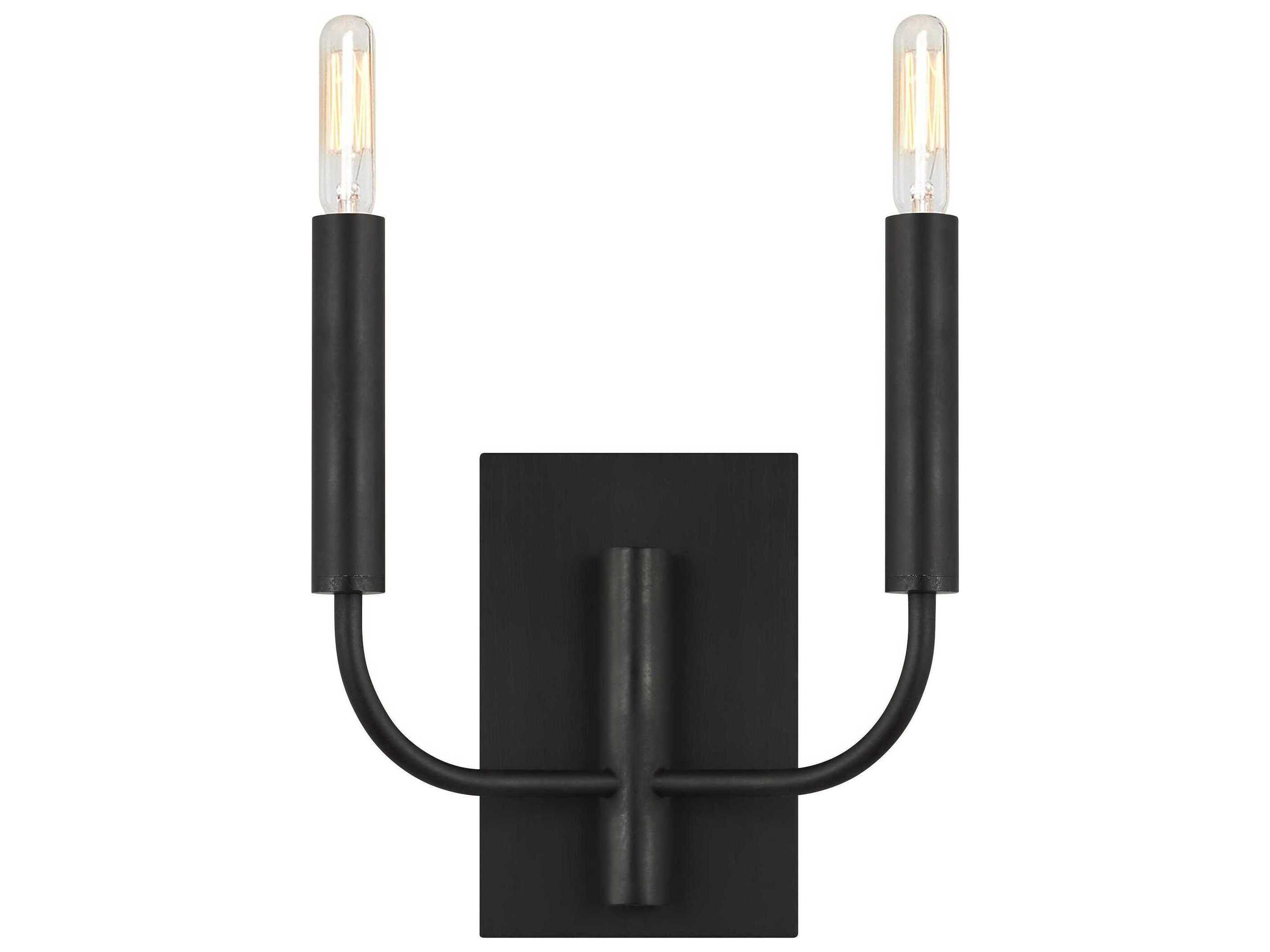 Visual Comfort Studio Brianna 2-Light Aged Iron Black Wall Sconce