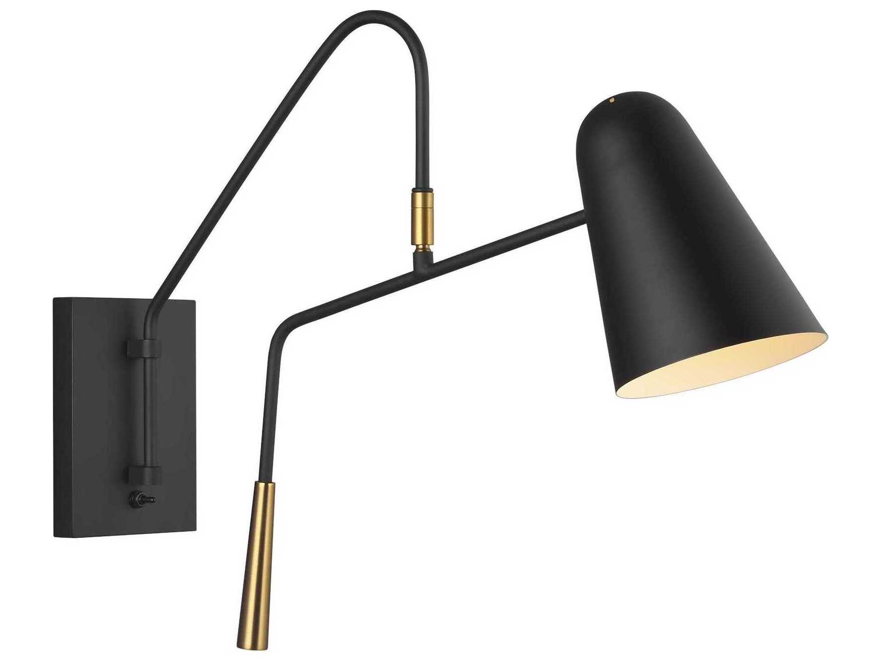 Visual Comfort Studio Simon 1-Light Midnight Black Swing Wall Sconce