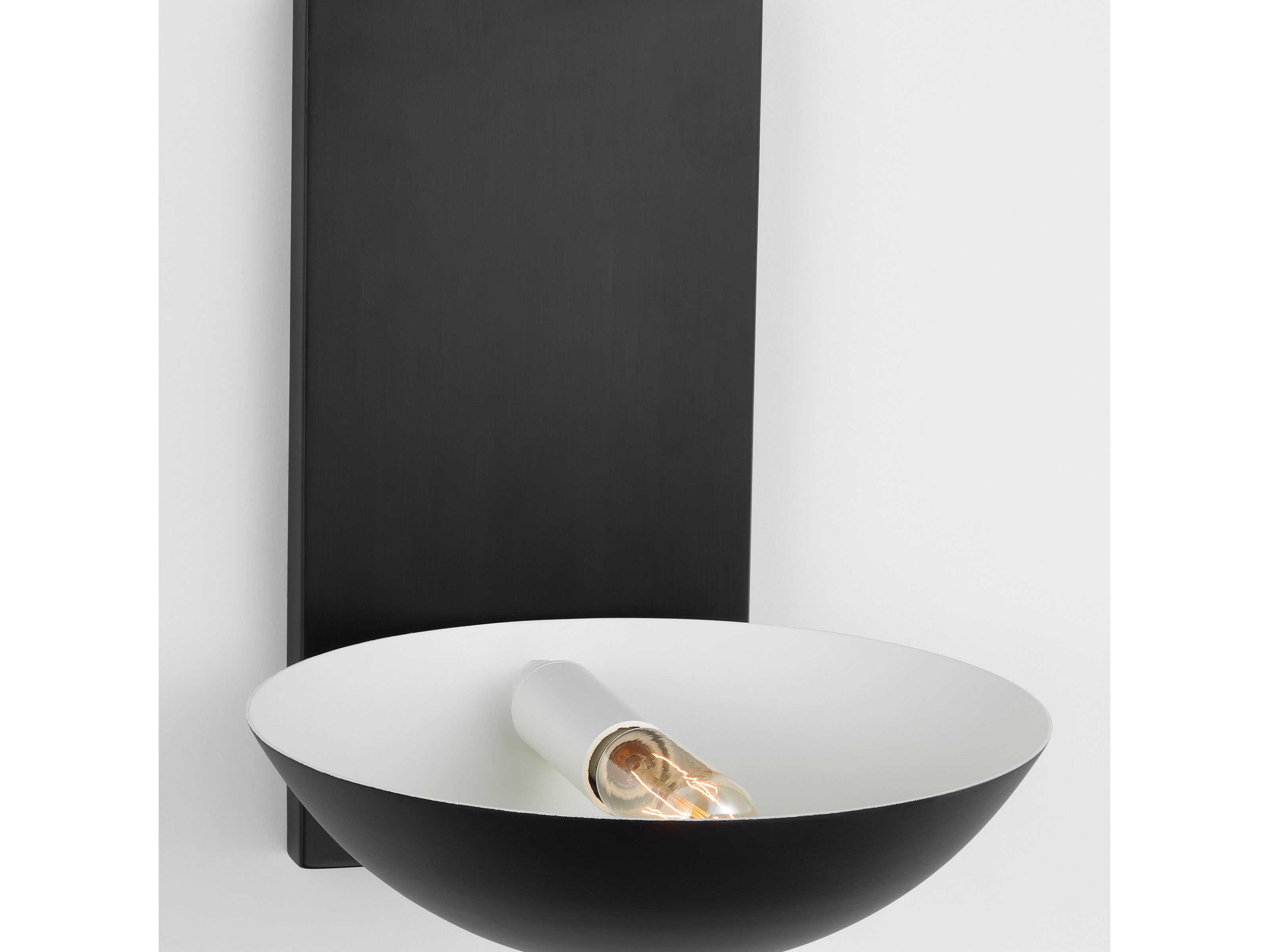 Visual Comfort Studio Nevel 1-Light Aged Iron Black Wall Sconce