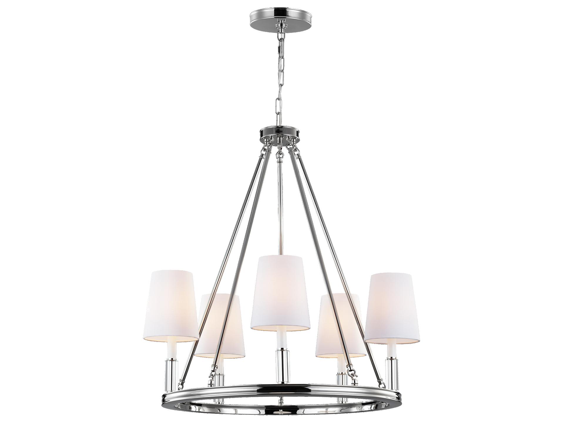 Visual Comfort Studio Lismore 5-Light Polished Nickel Candelabra Chandelier