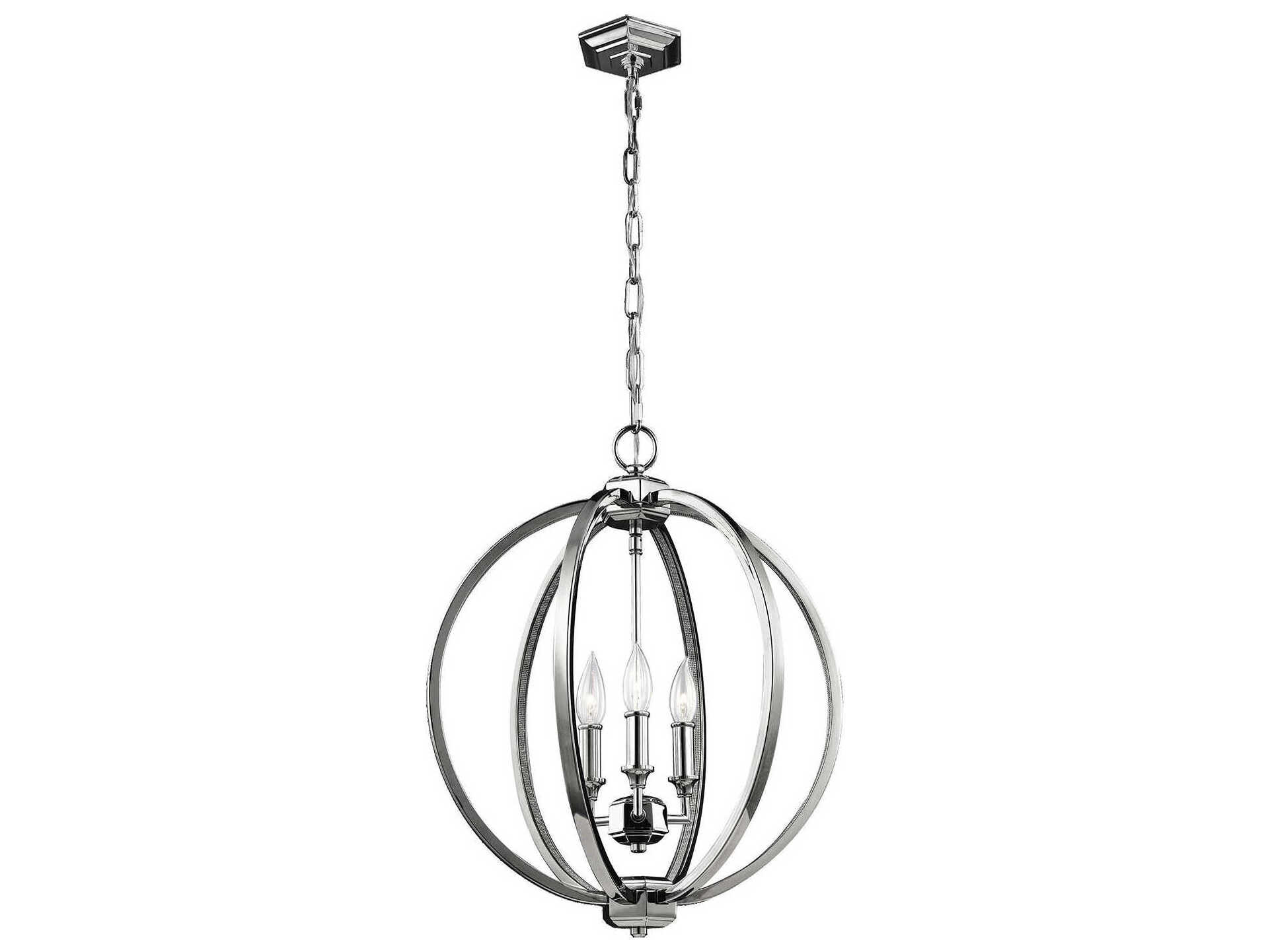 Visual Comfort Studio Corinne 3-Light Polished Nickel Globe Pendant