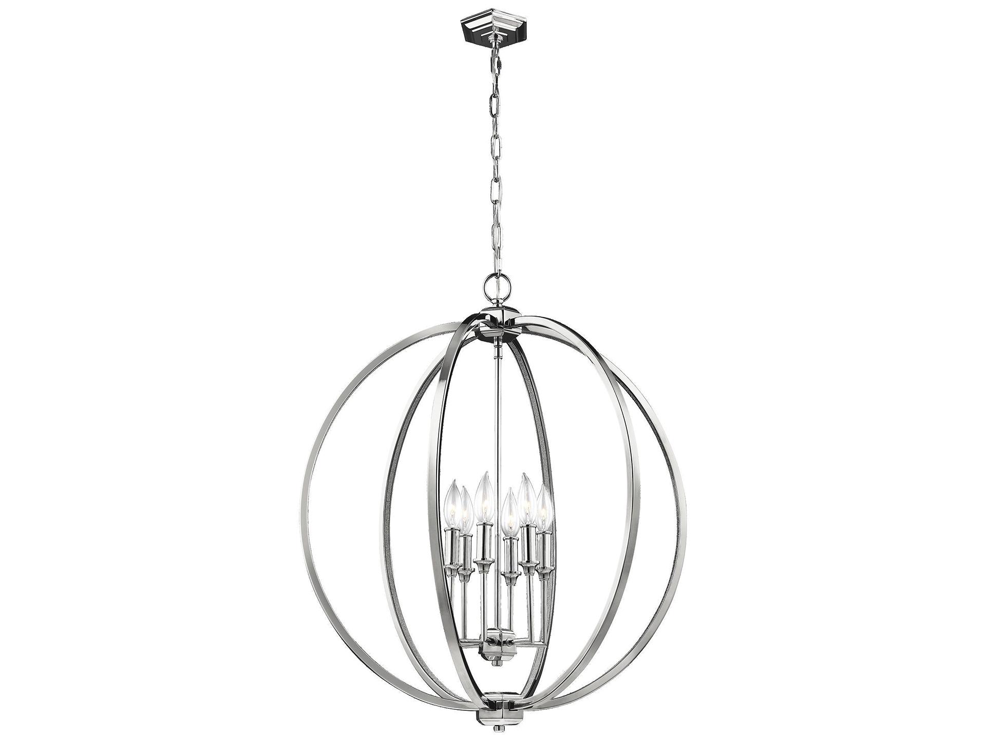 Visual Comfort Studio Corinne 6-Light Polished Nickel Globe Pendant