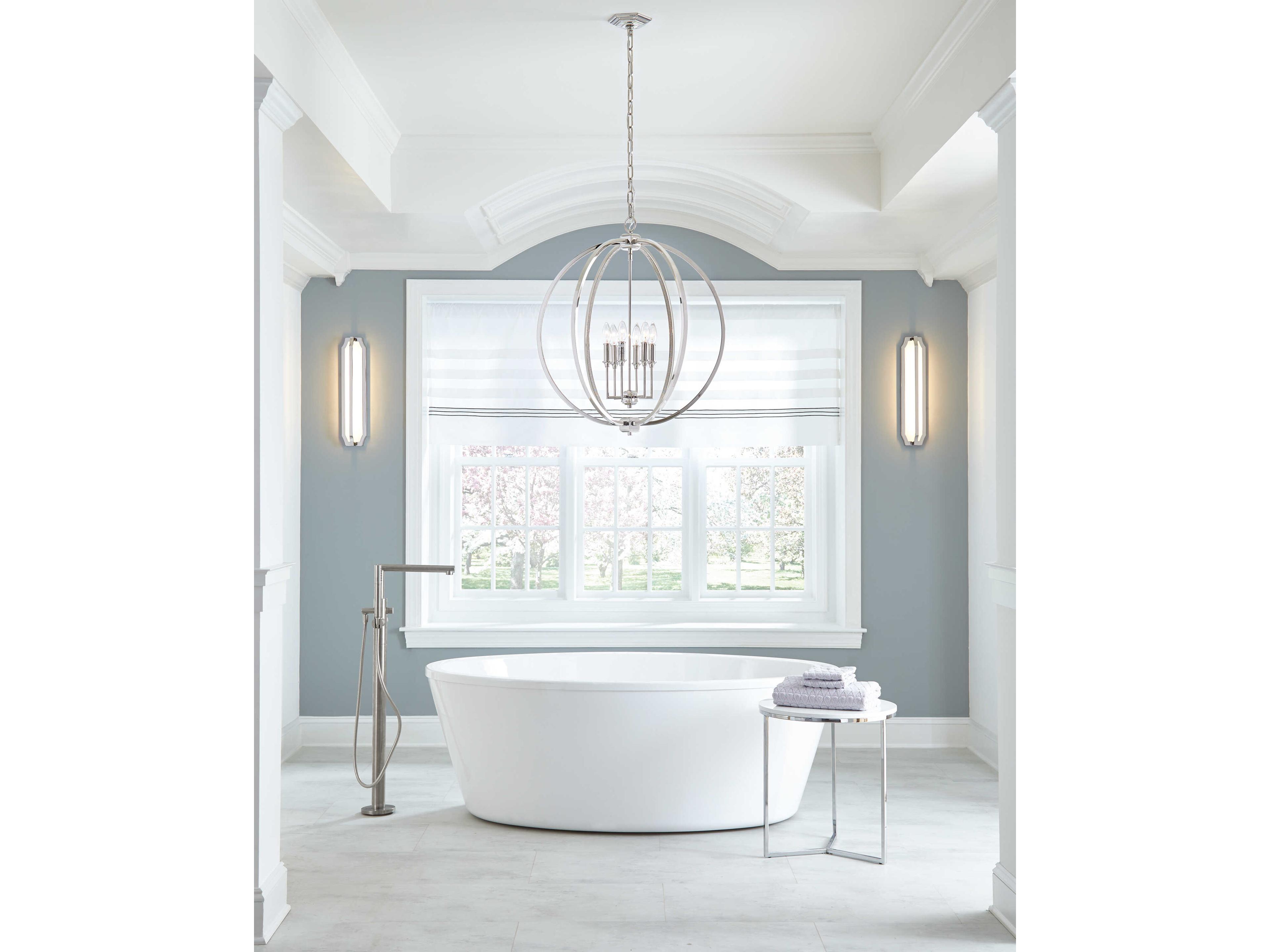 Visual Comfort Studio Corinne 6-Light Polished Nickel Globe Pendant