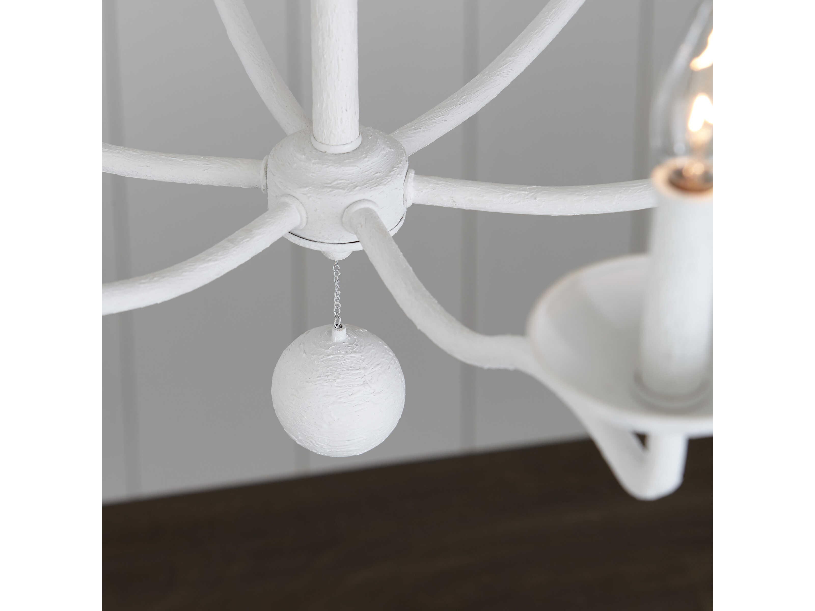 Visual Comfort Studio Annie 6-Light Plaster White Candelabra Chandelier