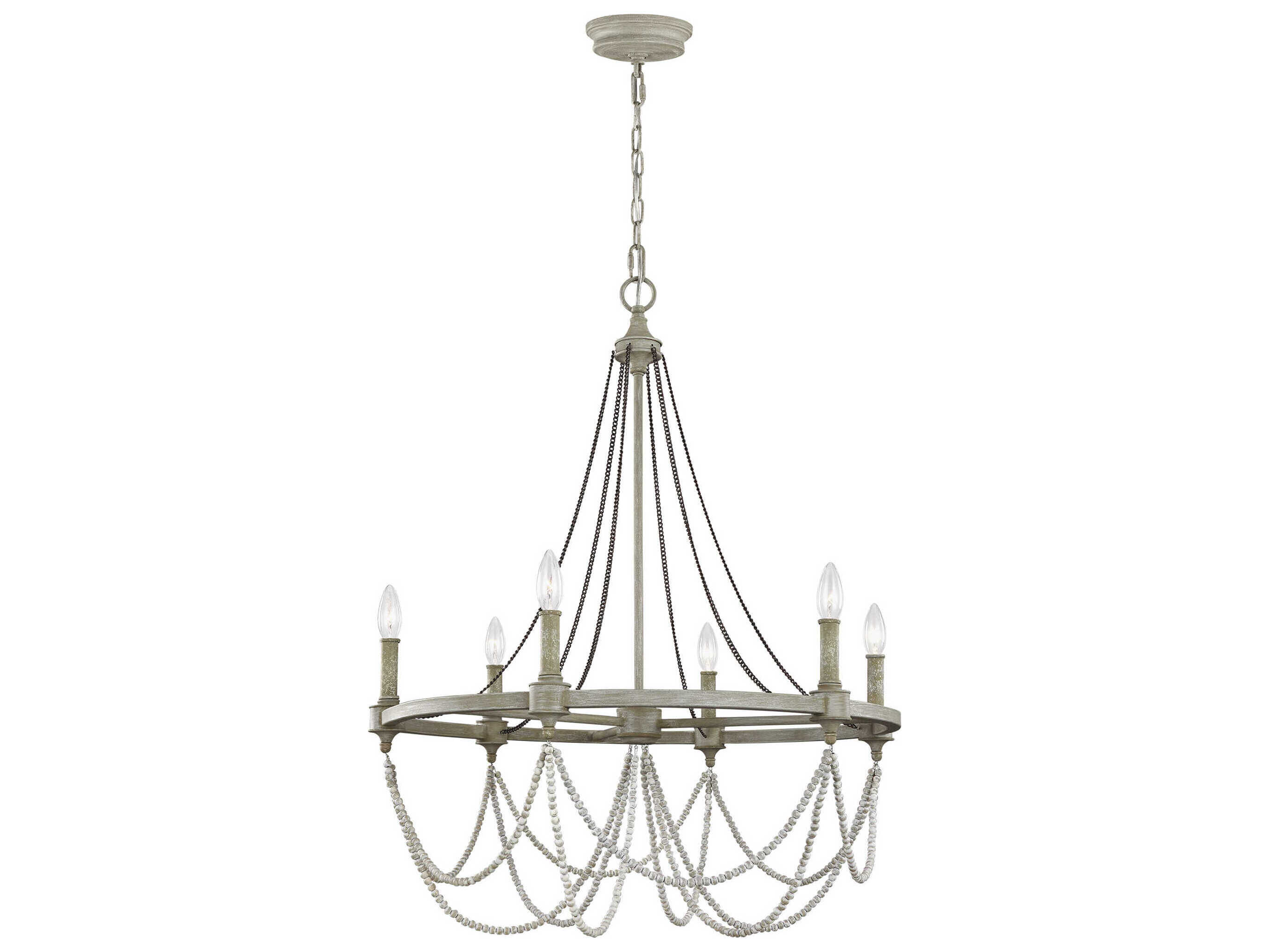 Visual Comfort Studio Beverly 6-Light Gray Candelabra Chandelier