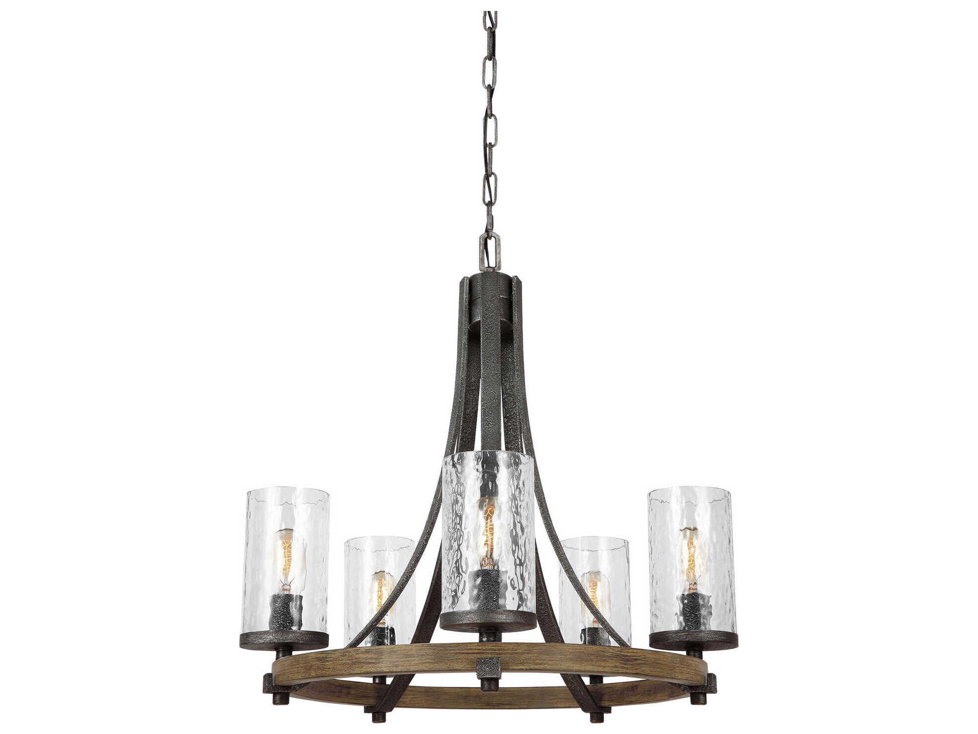 Visual Comfort Studio Angelo 5-Light Gray Cylinder Chandelier