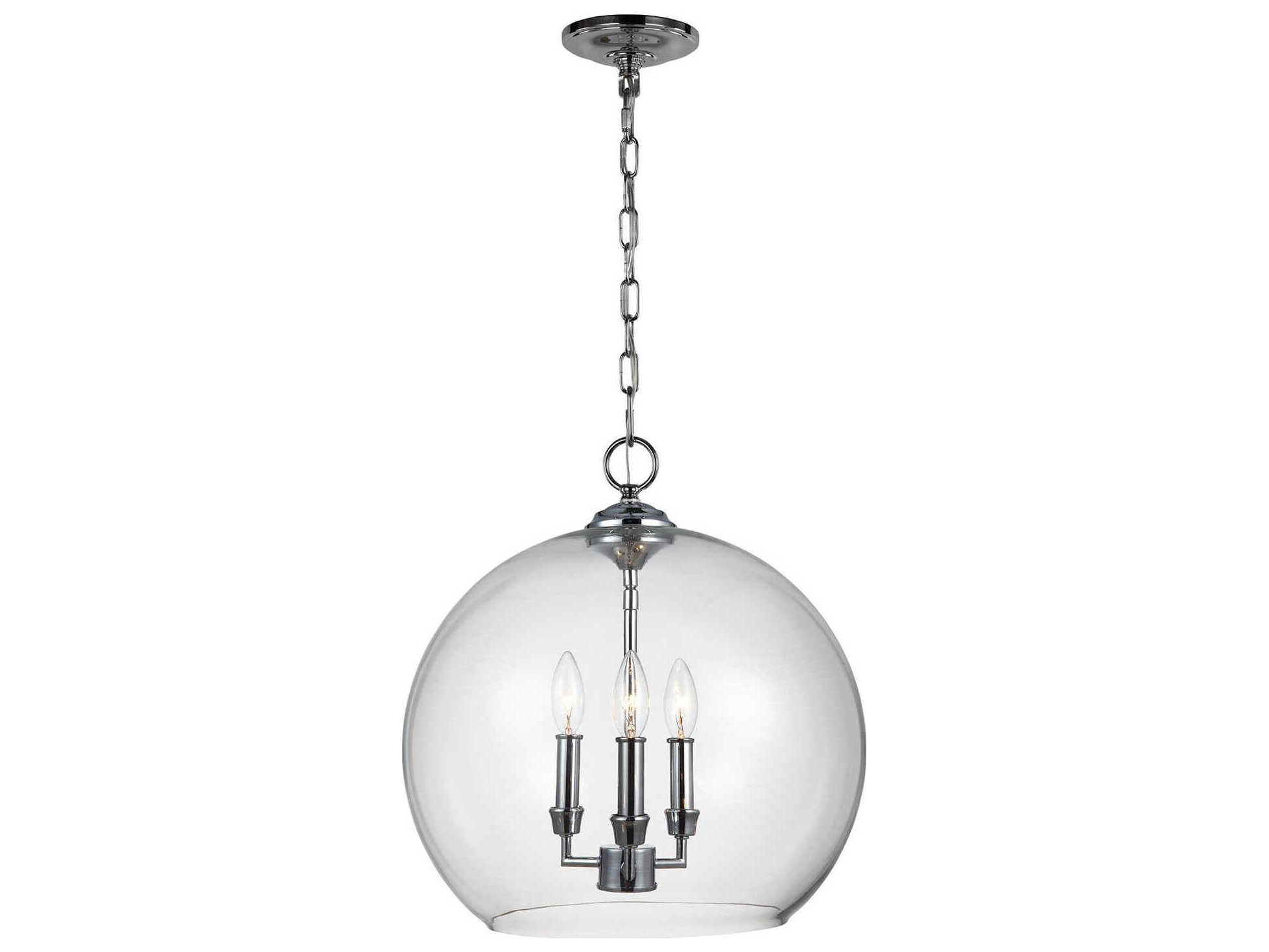 Visual Comfort Studio Lawler 3-Light Chrome Pendant
