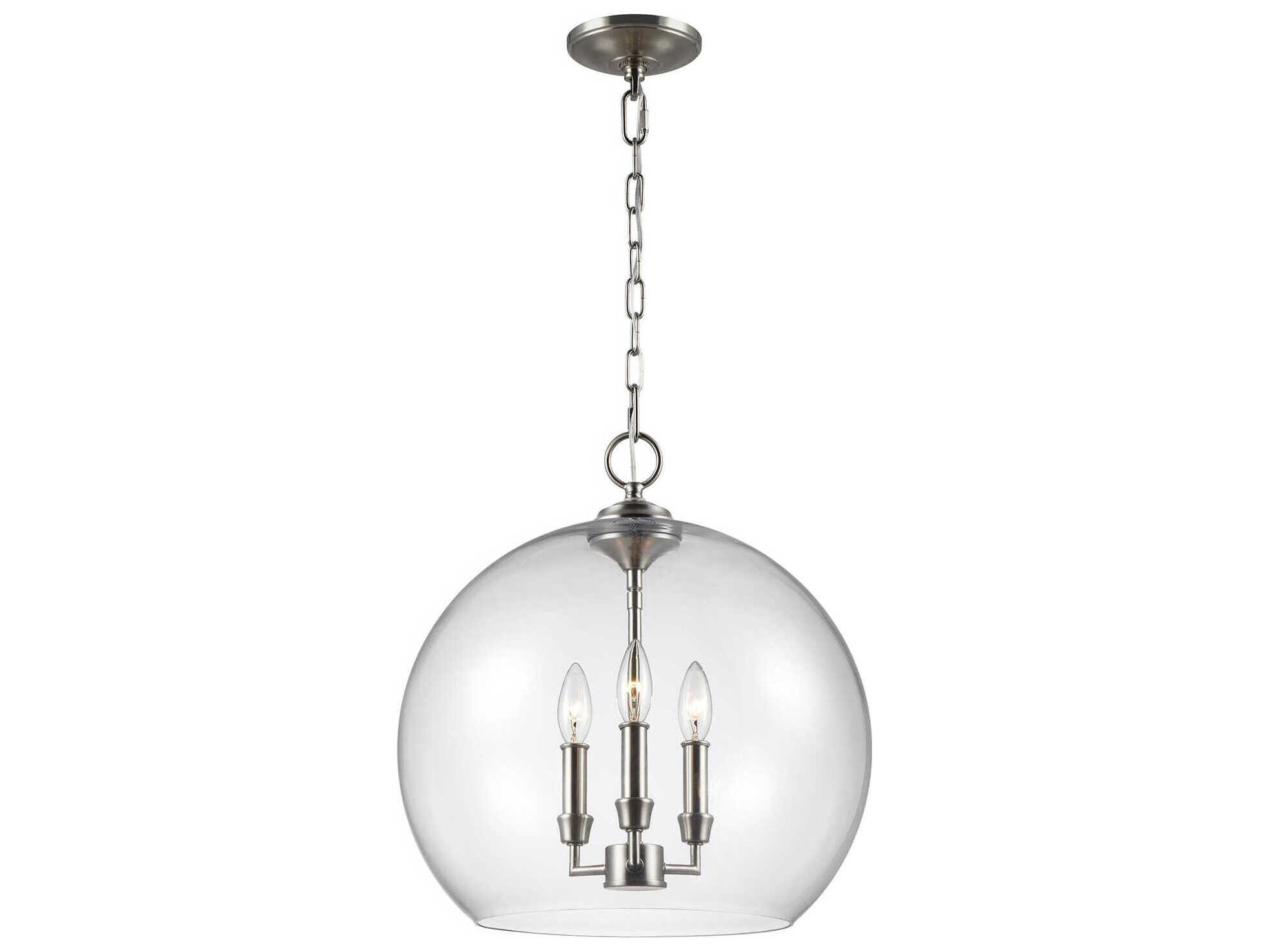 Visual Comfort Studio Lawler 3-Light Satin Nickel Pendant
