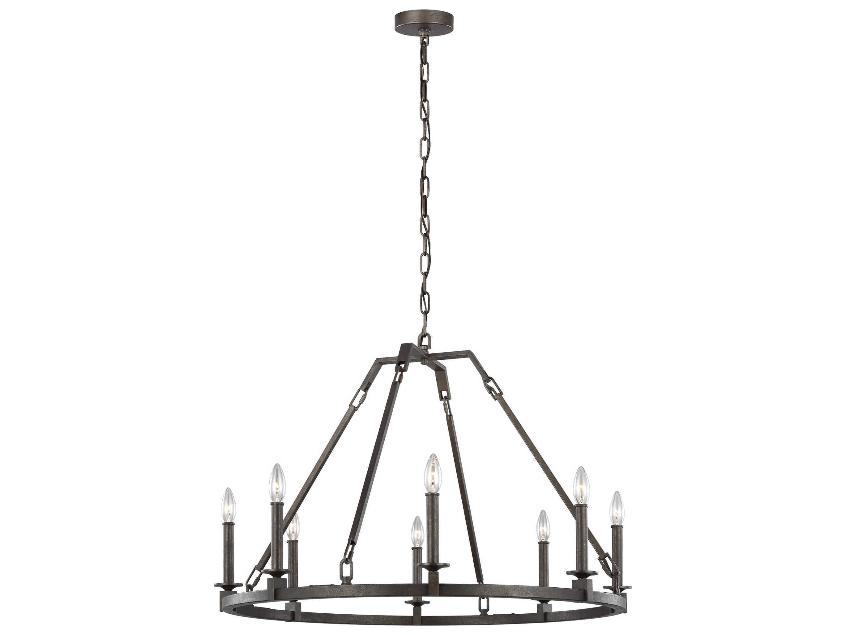 Visual Comfort Studio Landen 8-Light Smith Steel Candelabra Chandelier