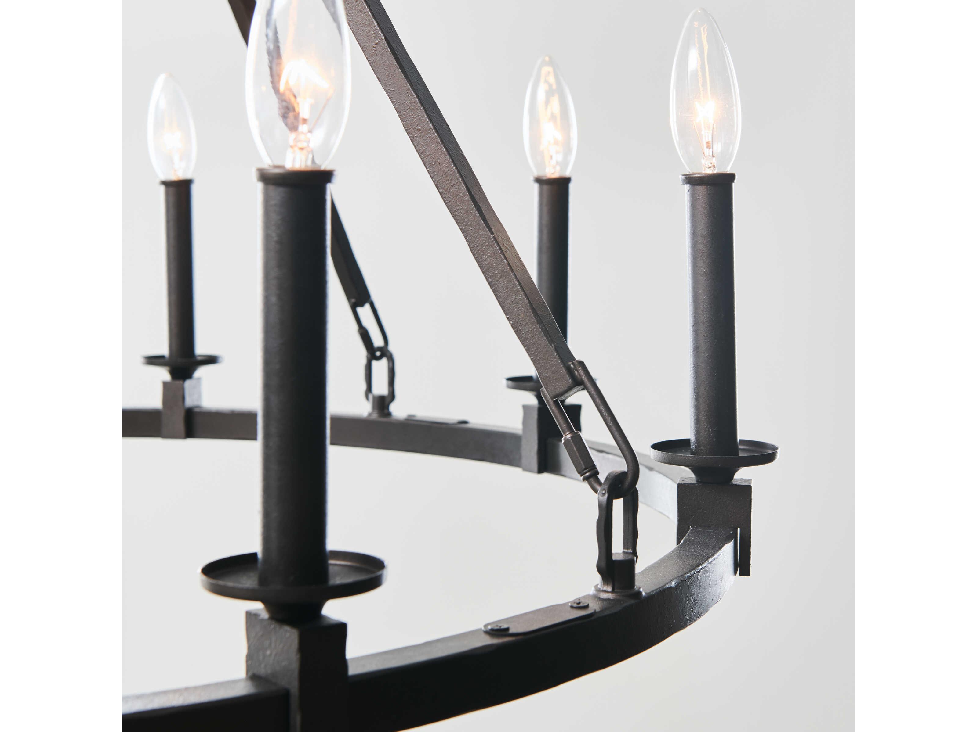 Visual Comfort Studio Landen 8-Light Smith Steel Candelabra Chandelier