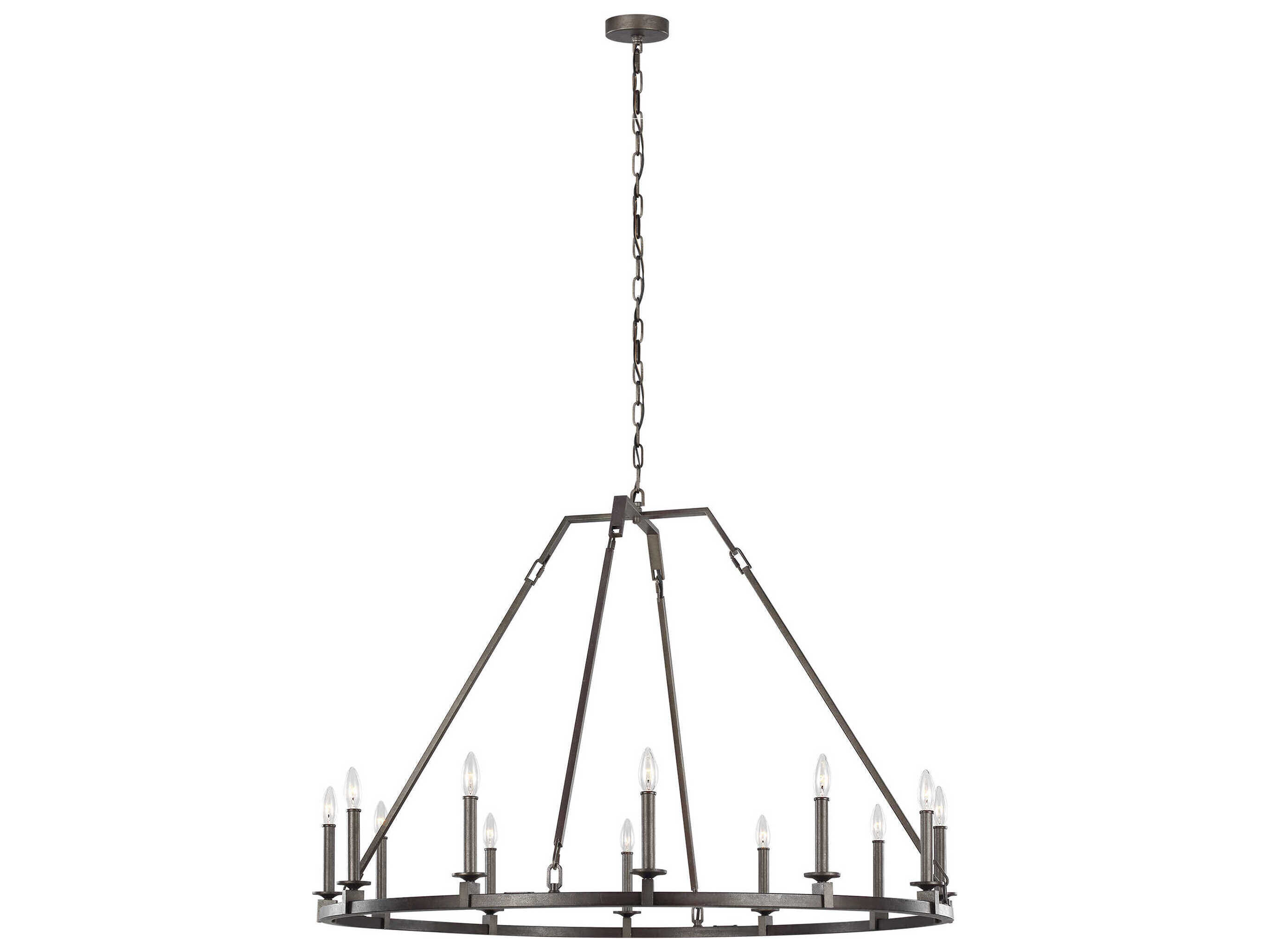 Visual Comfort Studio Landen 12-Light Smith Steel Candelabra Chandelier