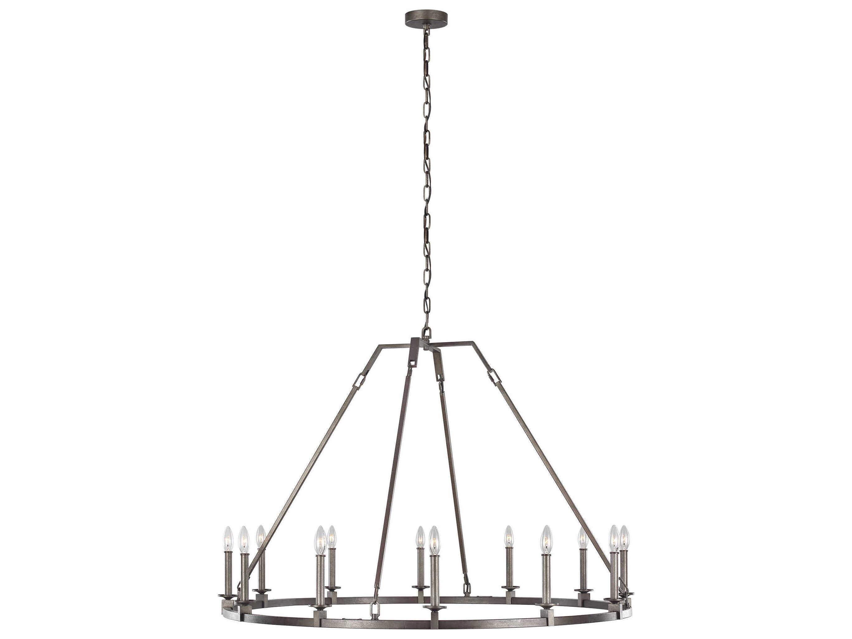Visual Comfort Studio Landen 12-Light Smith Steel Candelabra Chandelier