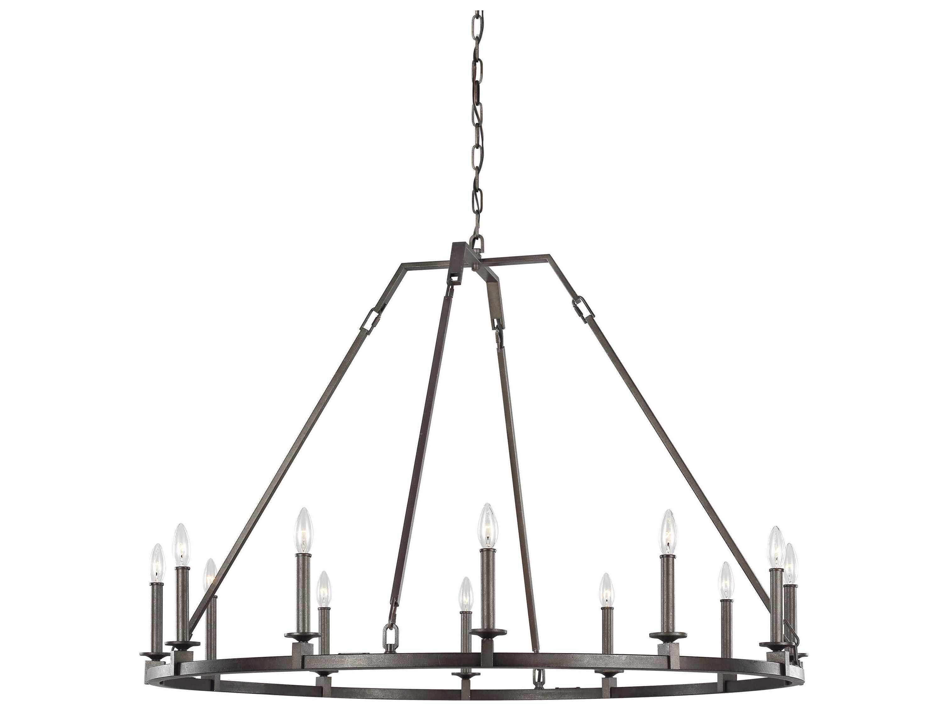 Visual Comfort Studio Landen 12-Light Smith Steel Candelabra Chandelier
