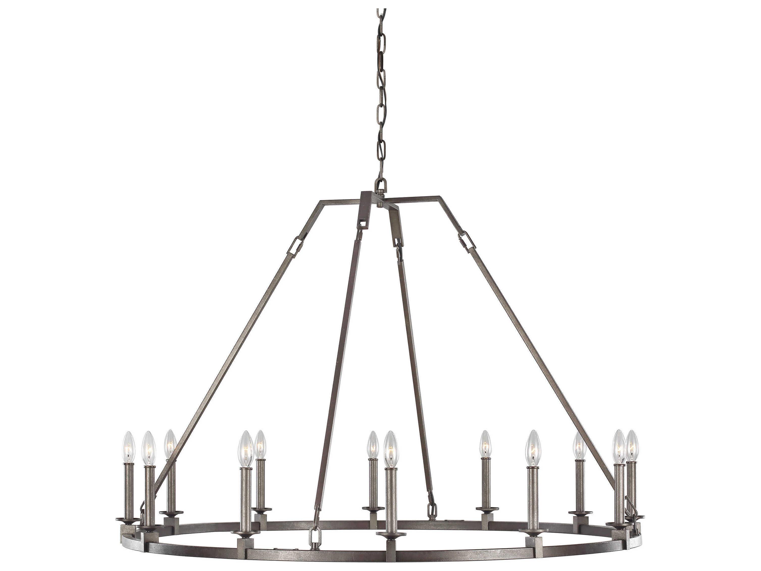 Visual Comfort Studio Landen 12-Light Smith Steel Candelabra Chandelier