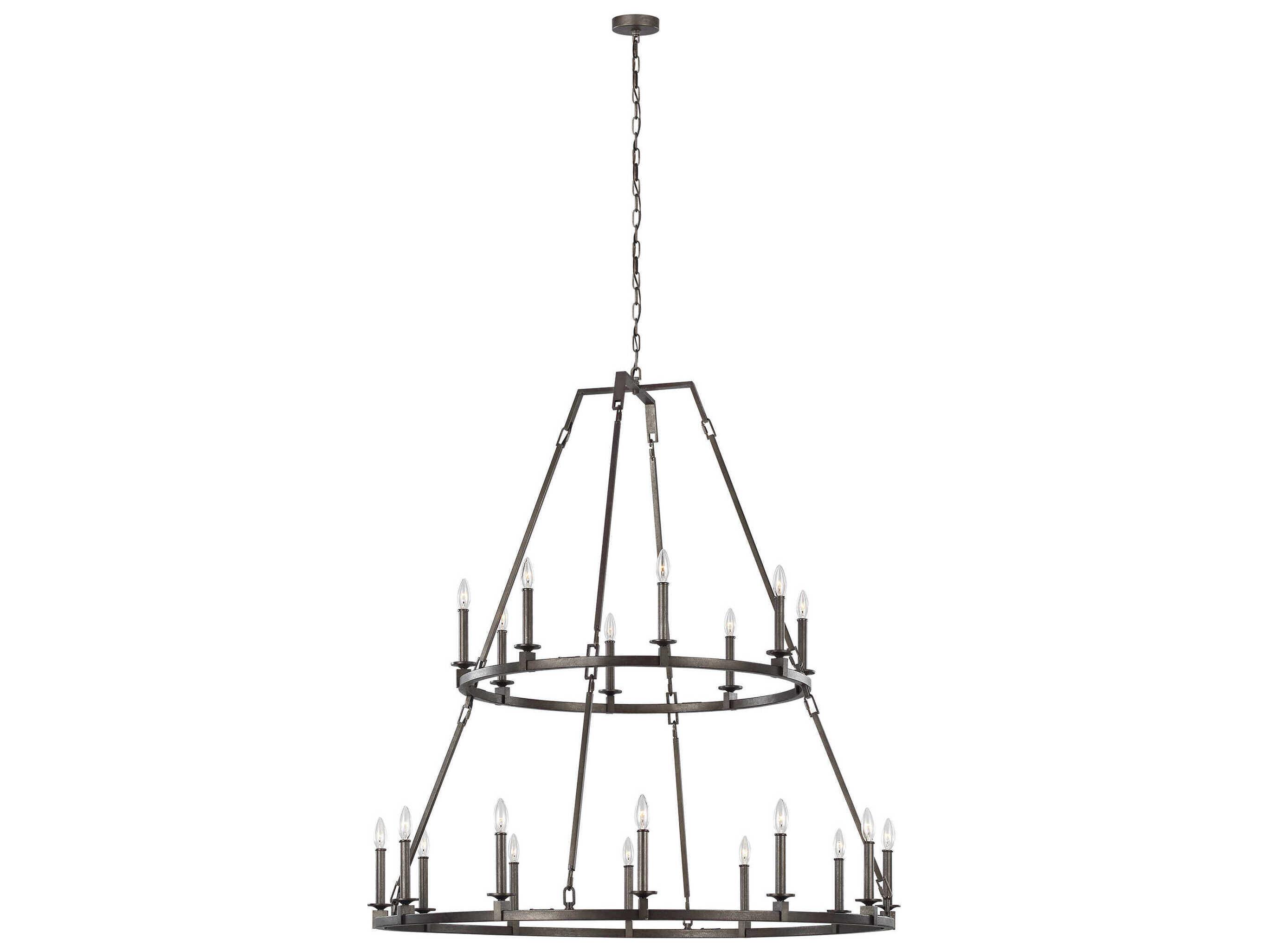 Visual Comfort Studio Landen 20-Light Smith Steel Candelabra Chandelier