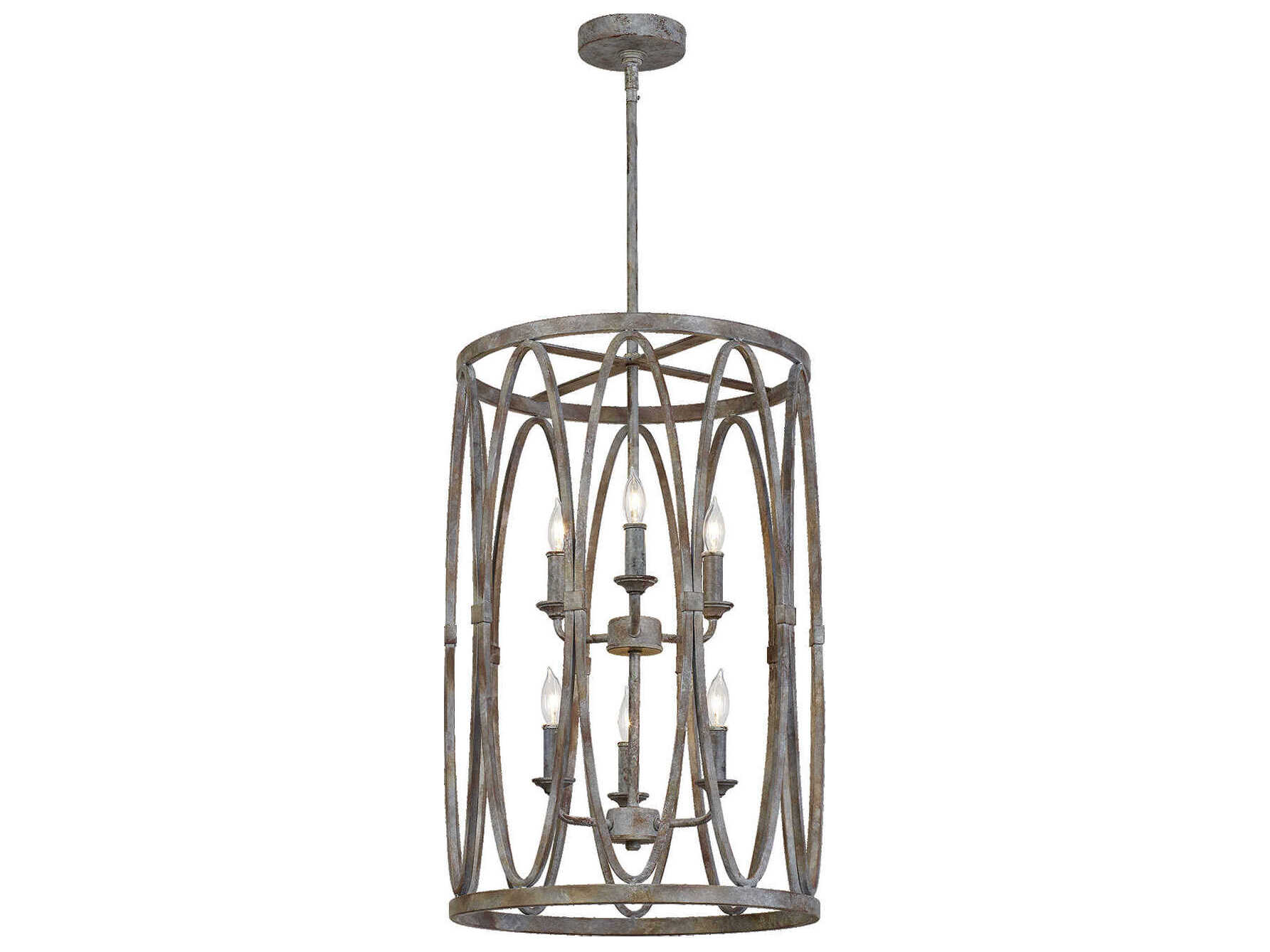 Visual Comfort Studio Patrice 6-Light Deep Abyss Gray Candelabra Chandelier