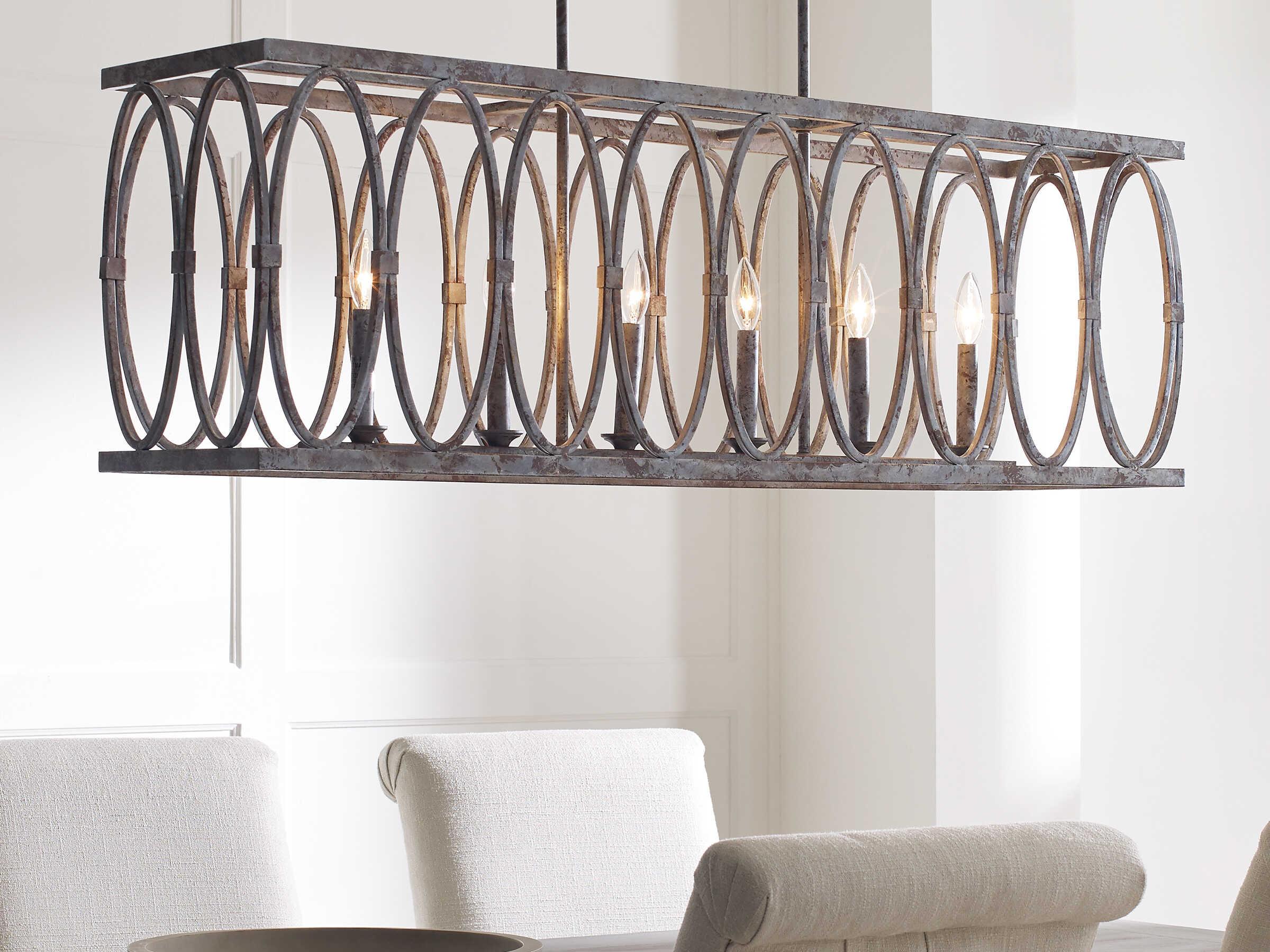 Visual Comfort Studio Patrice 6-Light Deep Abyss Gray Linear Island Pendant