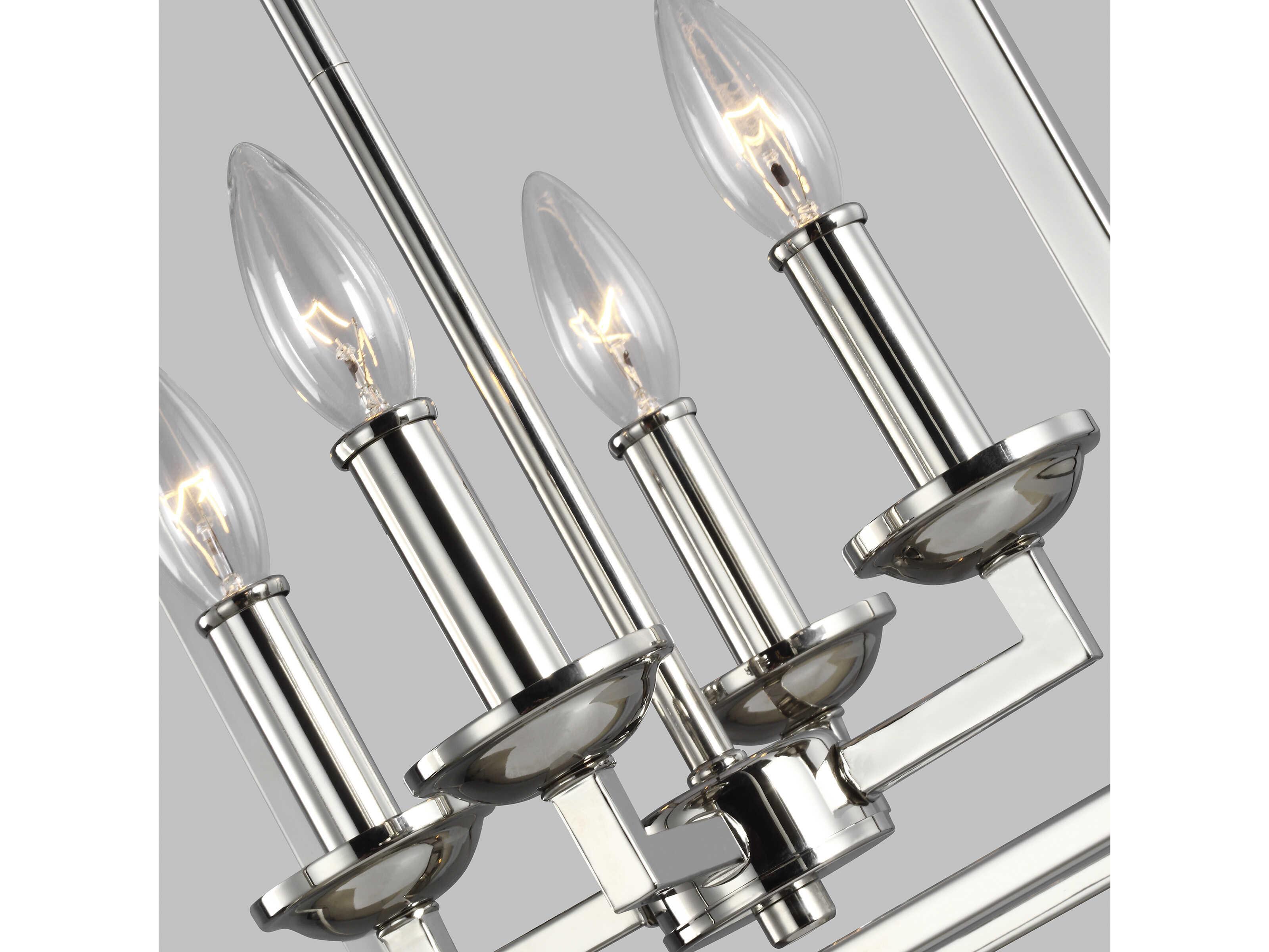 Visual Comfort Studio Woodruff 4-Light Polished Nickel Lantern Pendant
