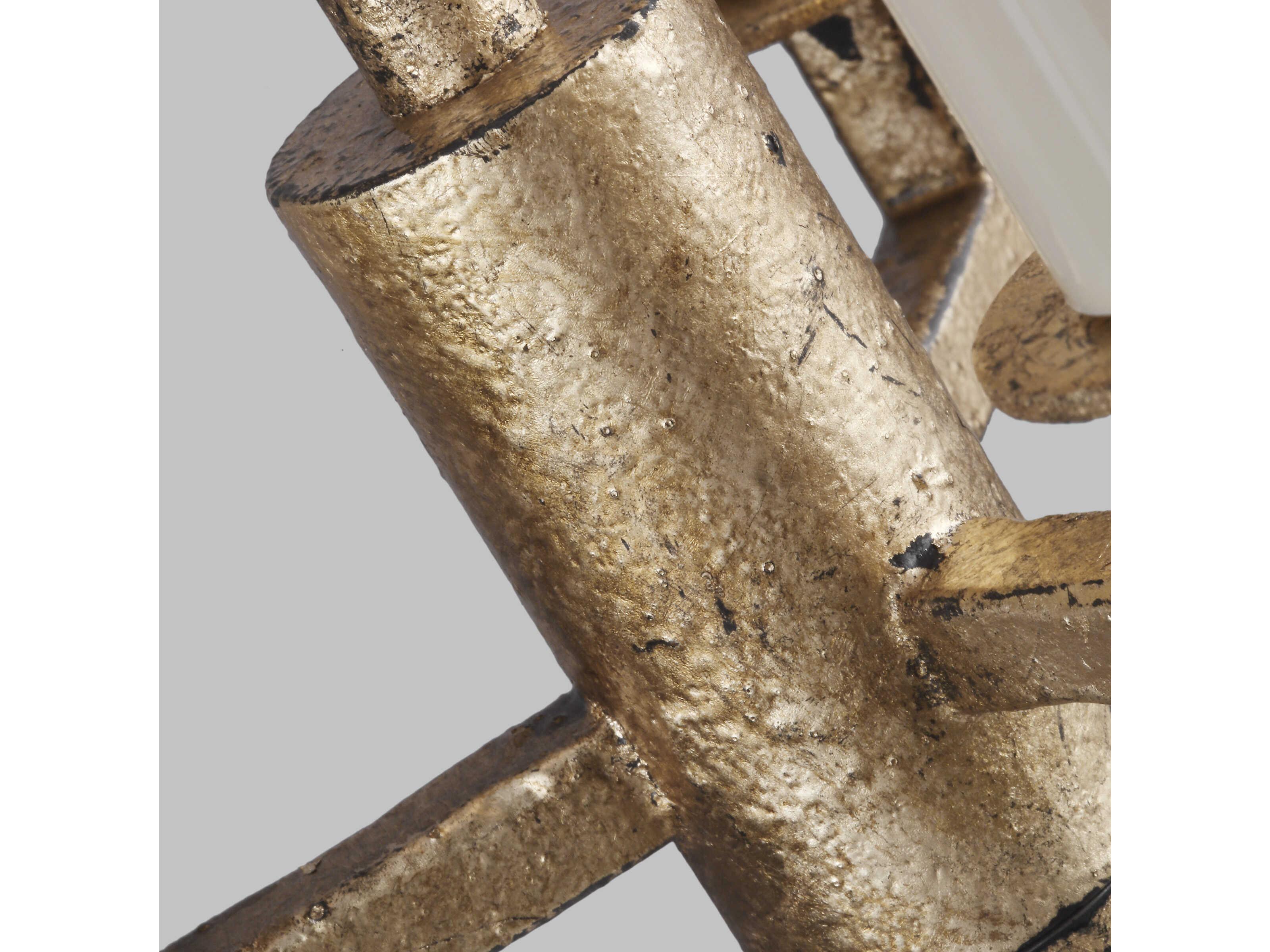 Visual Comfort Studio Thayer 3-Light Antique Gild Gold Candelabra Lantern Chandelier