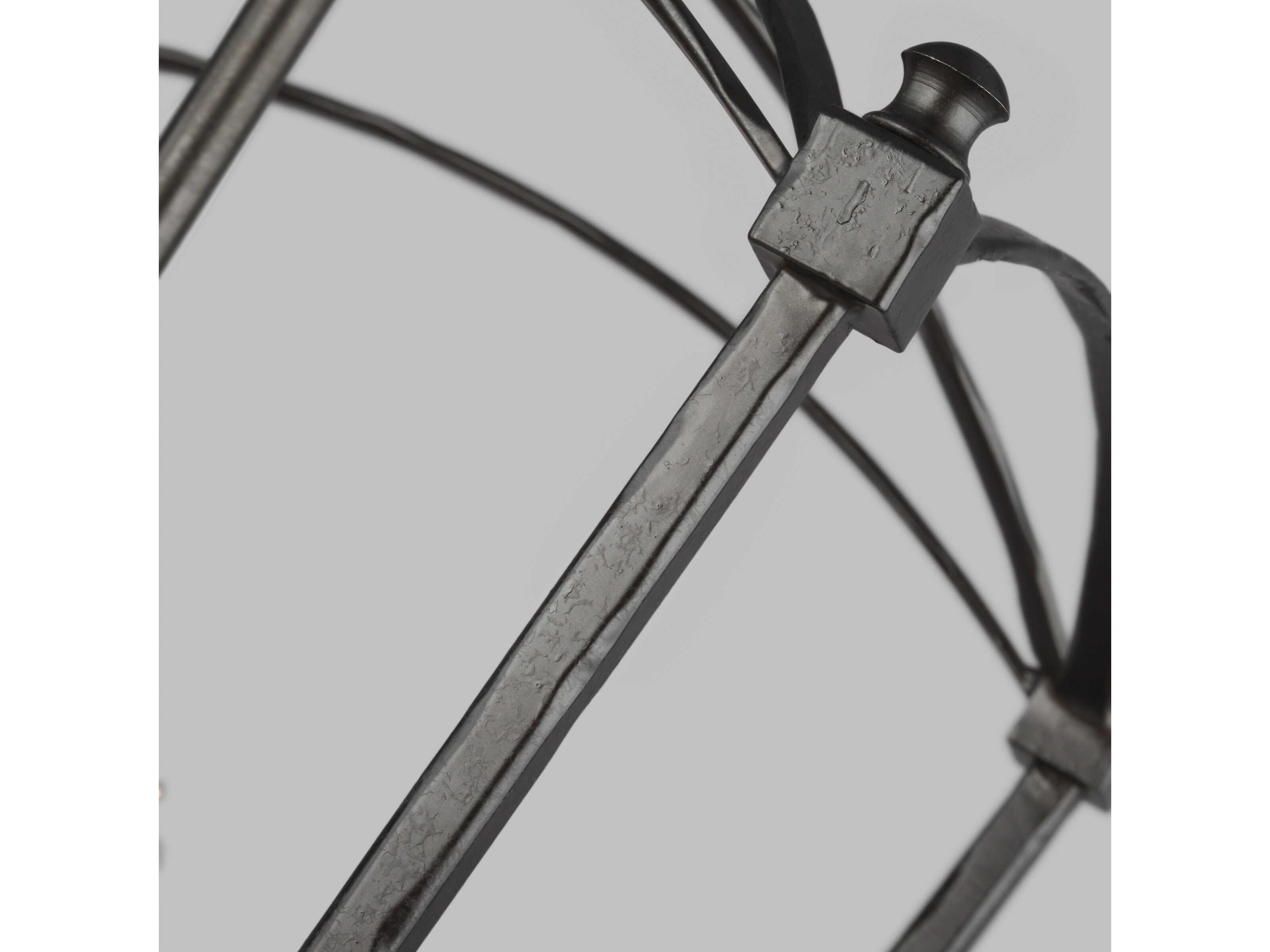 Visual Comfort Studio Thayer 3-Light Smith Steel Candelabra Lantern Chandelier