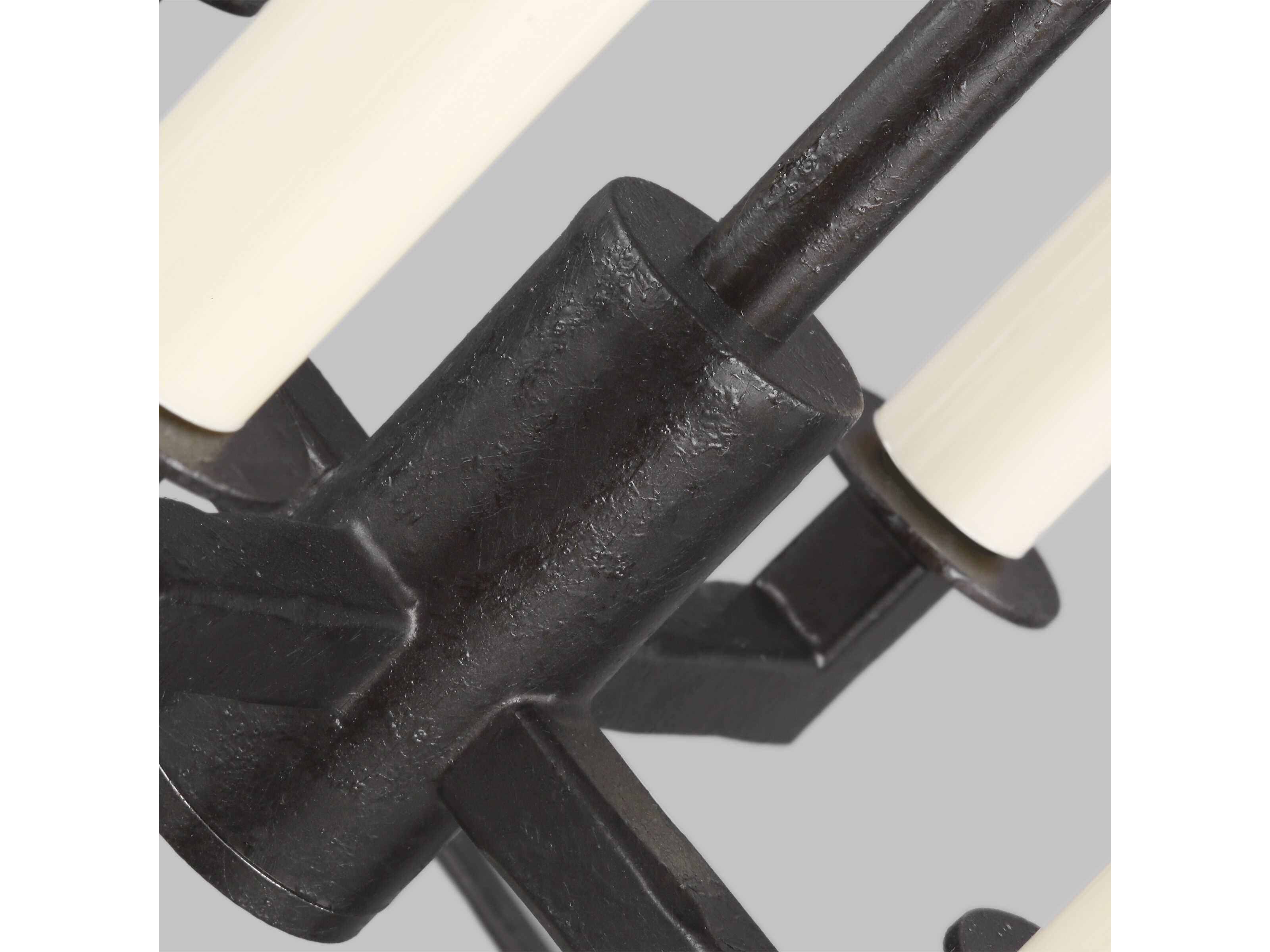 Visual Comfort Studio Thayer 4-Light Smith Steel Candelabra Lantern Chandelier