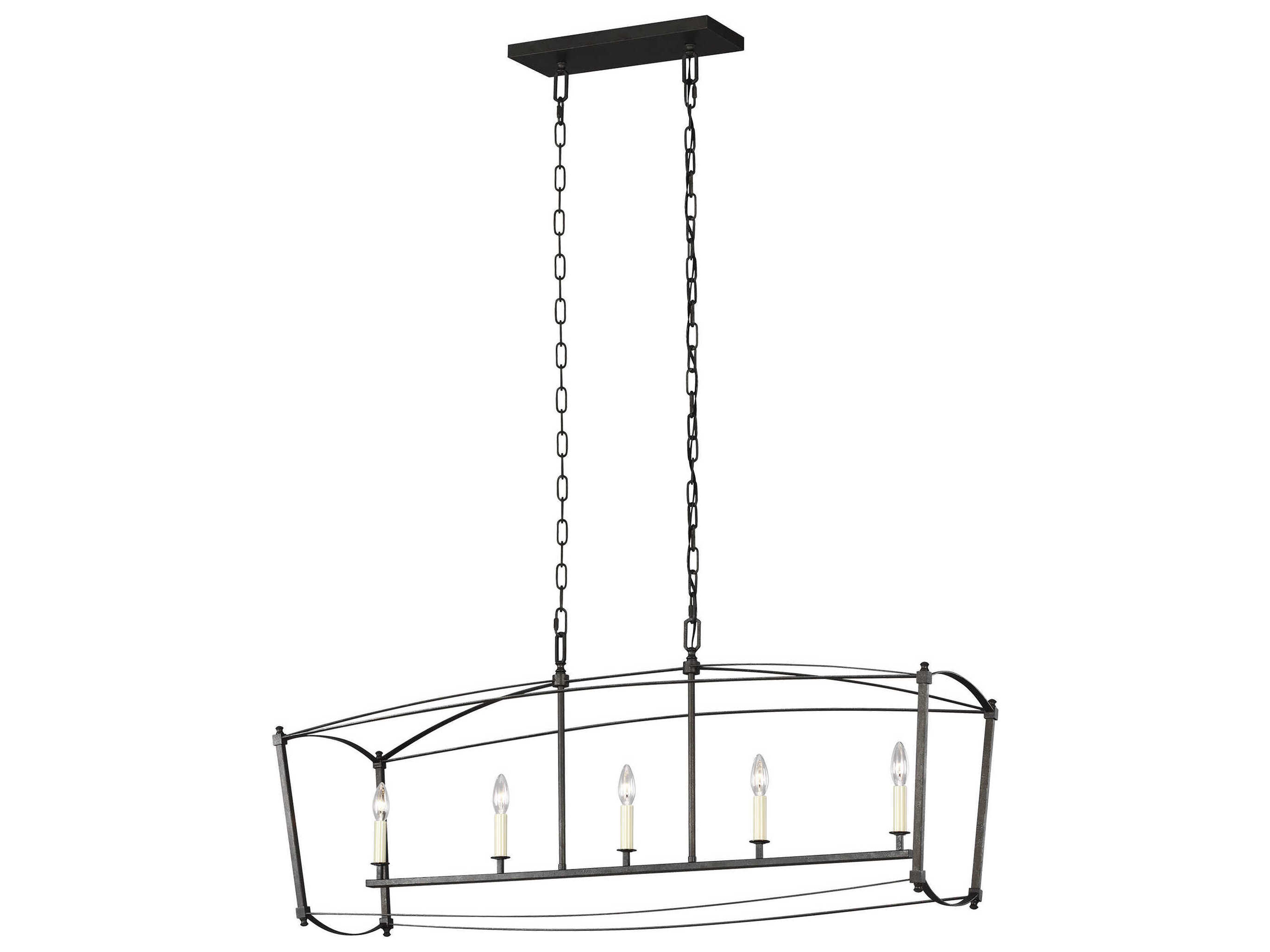 Visual Comfort Studio Thayer 5-Light Smith Steel Linear Island Pendant