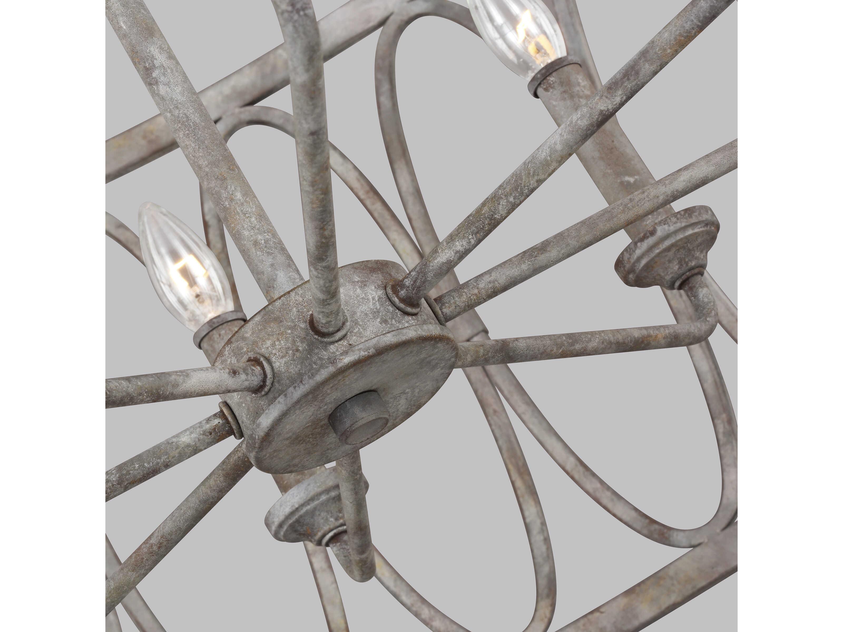Visual Comfort Studio Patrice 8-Light Deep Abyss Gray Candelabra Chandelier