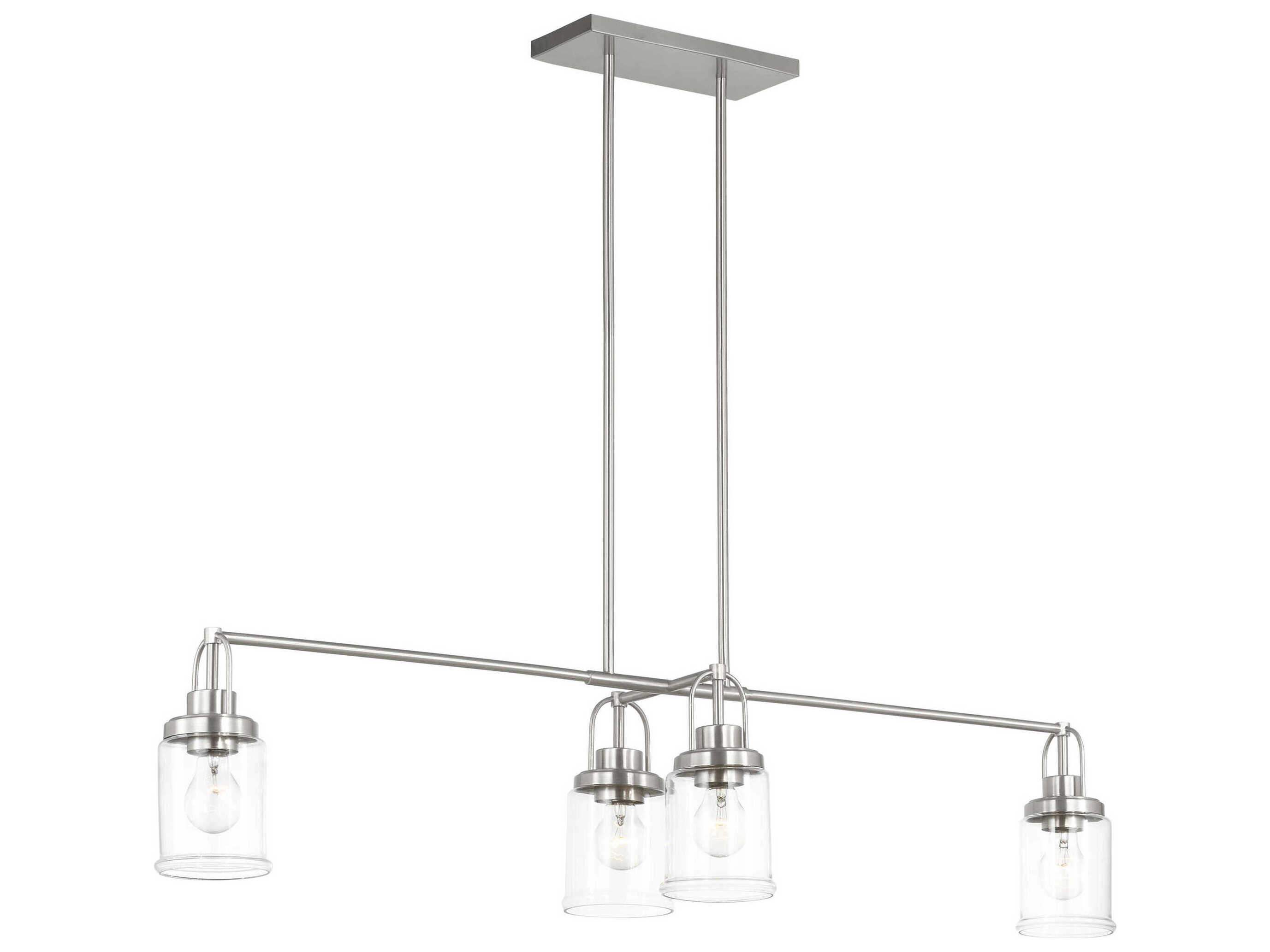 Visual Comfort Studio Anders 4-Light Brushed Nickel Cylinder Island Pendant