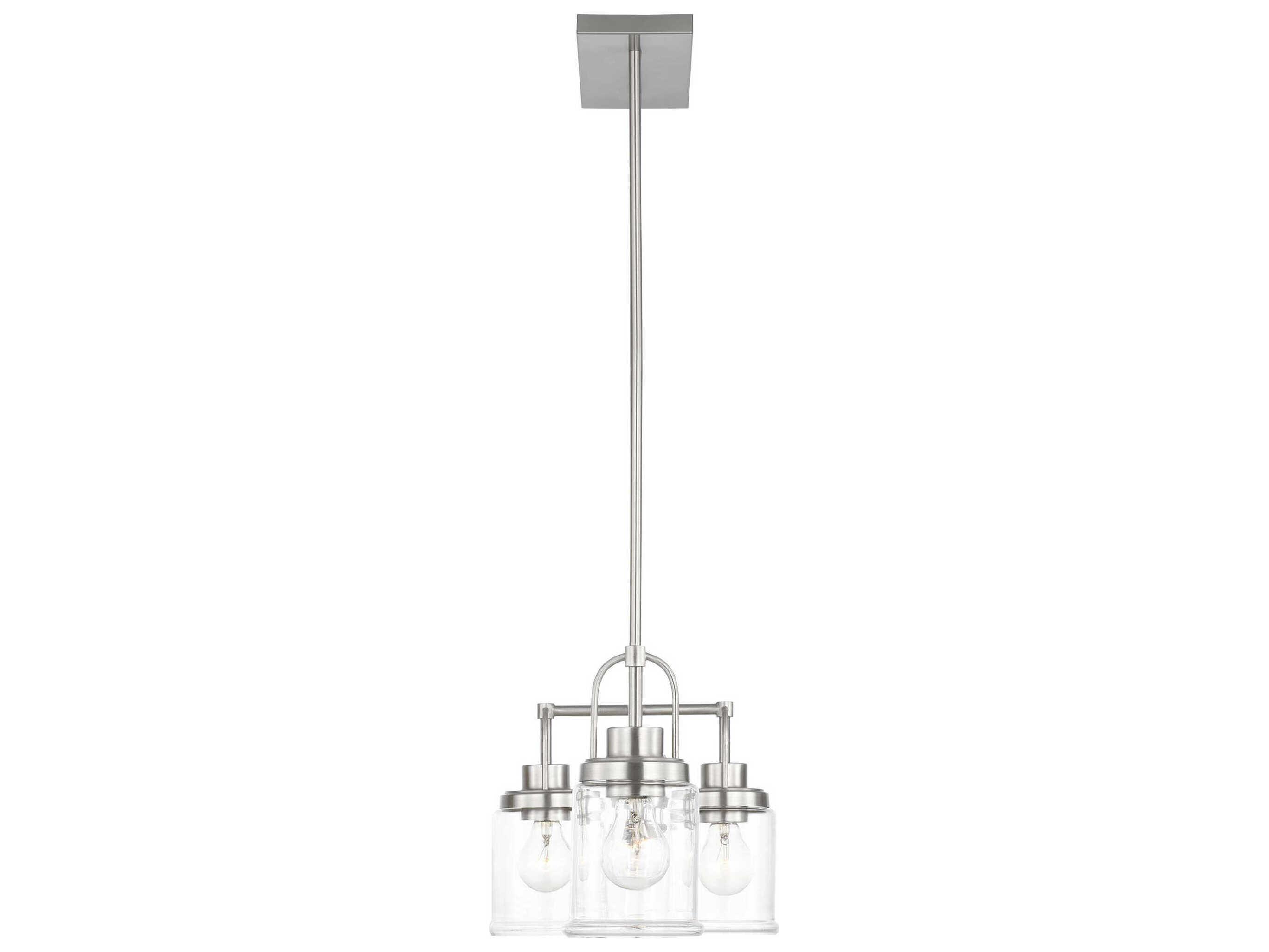Visual Comfort Studio Anders 4-Light Brushed Nickel Cylinder Island Pendant