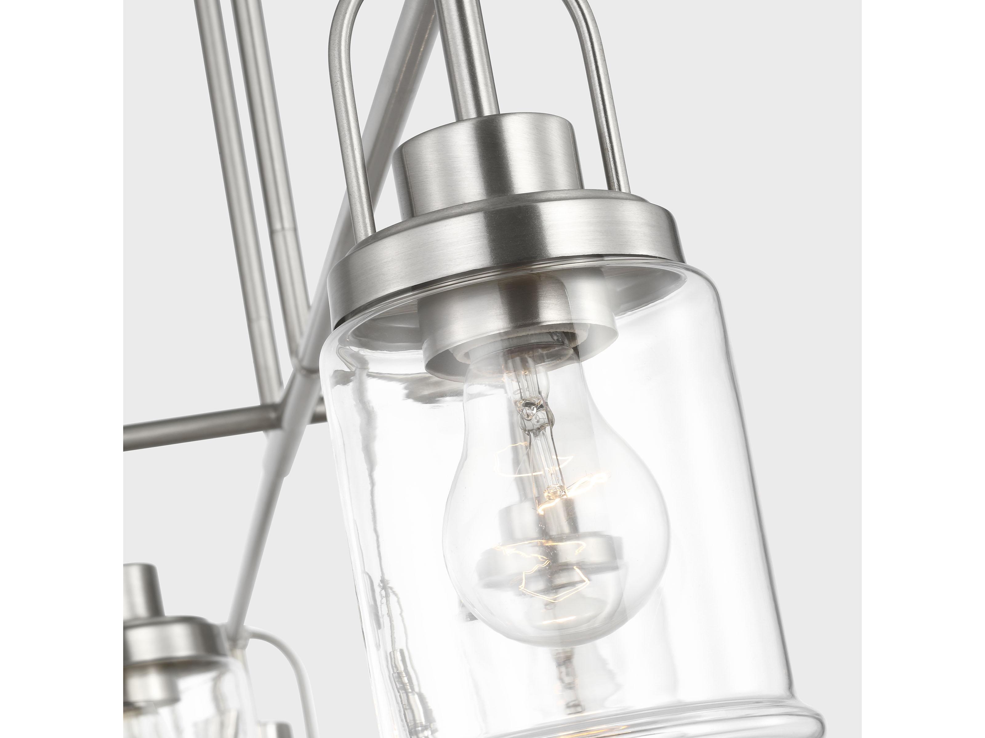 Visual Comfort Studio Anders 4-Light Brushed Nickel Cylinder Island Pendant