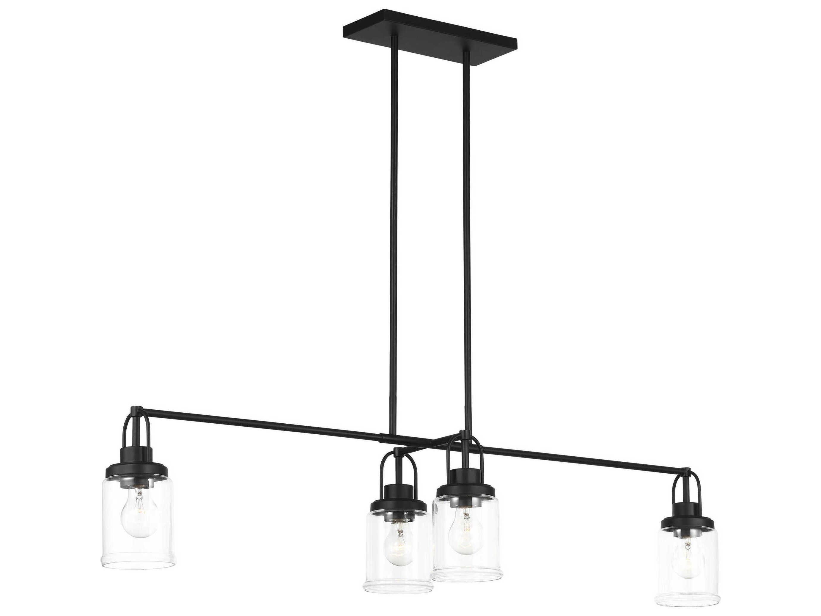 Visual Comfort Studio Anders 4-Light Midnight Black Cylinder Island Pendant