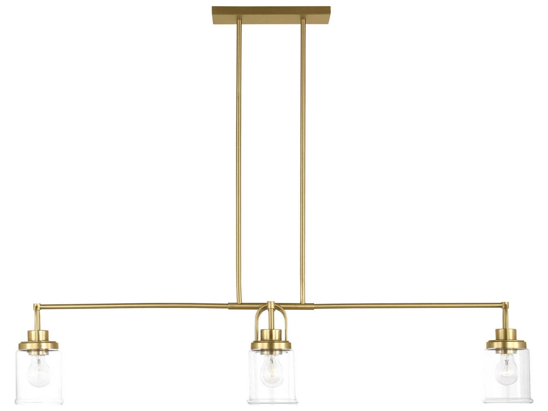Visual Comfort Studio Anders 4-Light Satin Brass Cylinder Island Pendant