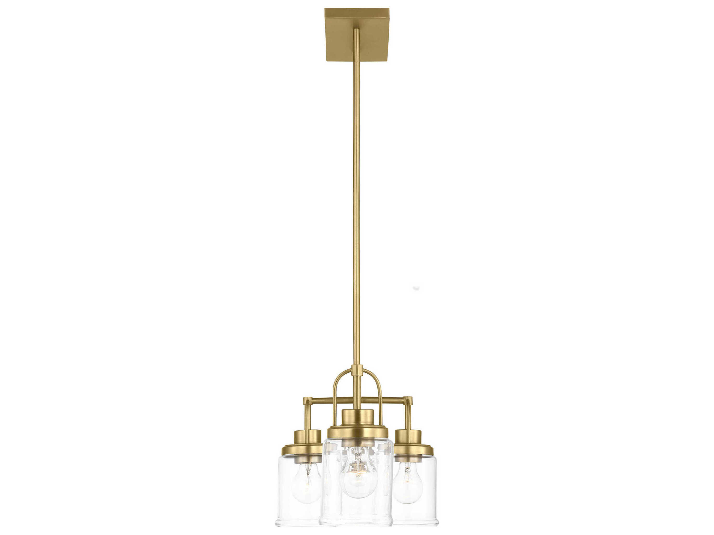 Visual Comfort Studio Anders 4-Light Satin Brass Cylinder Island Pendant