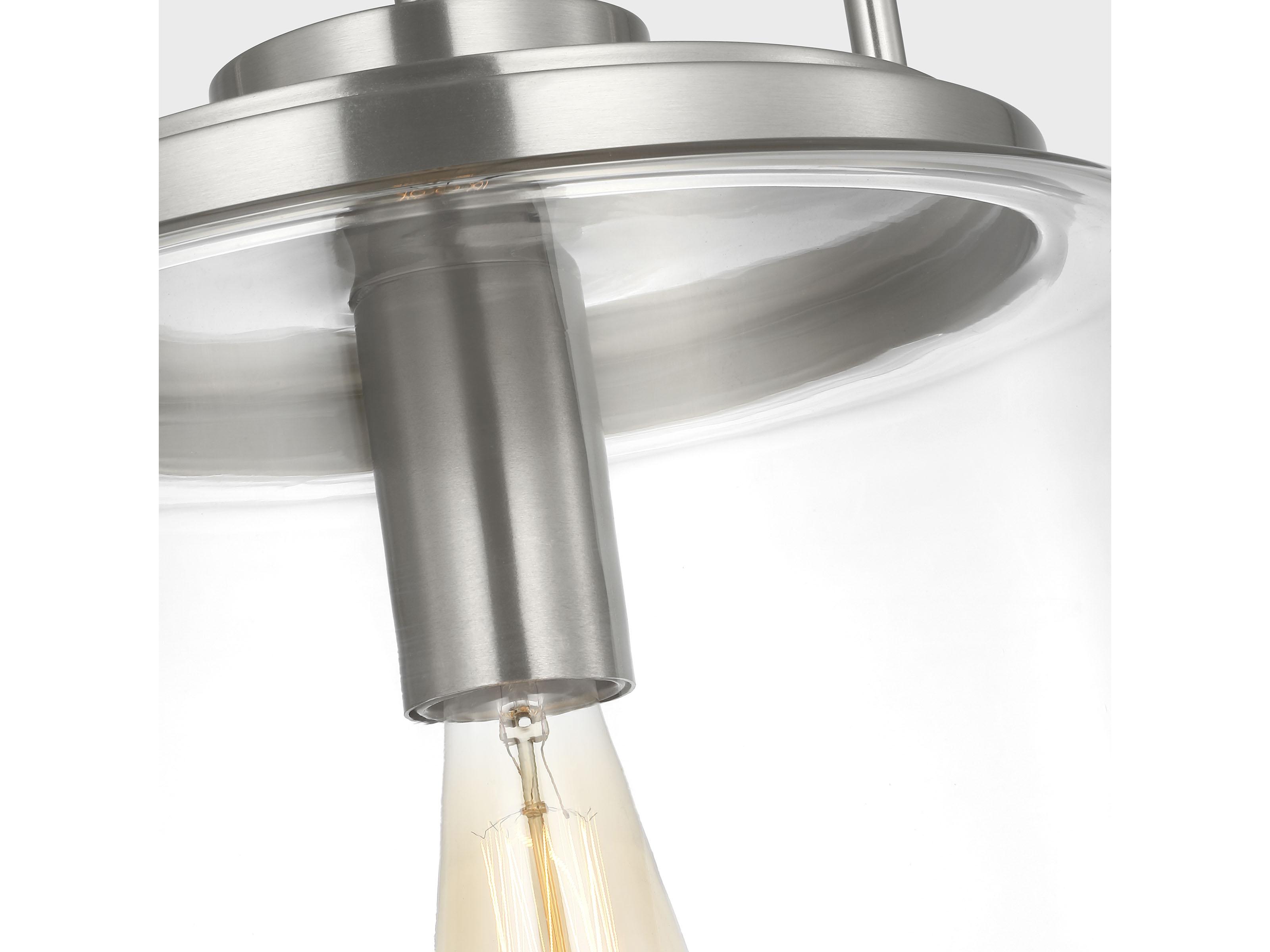 Visual Comfort Studio Anders 1-Light Brushed Nickel Cylinder Pendant