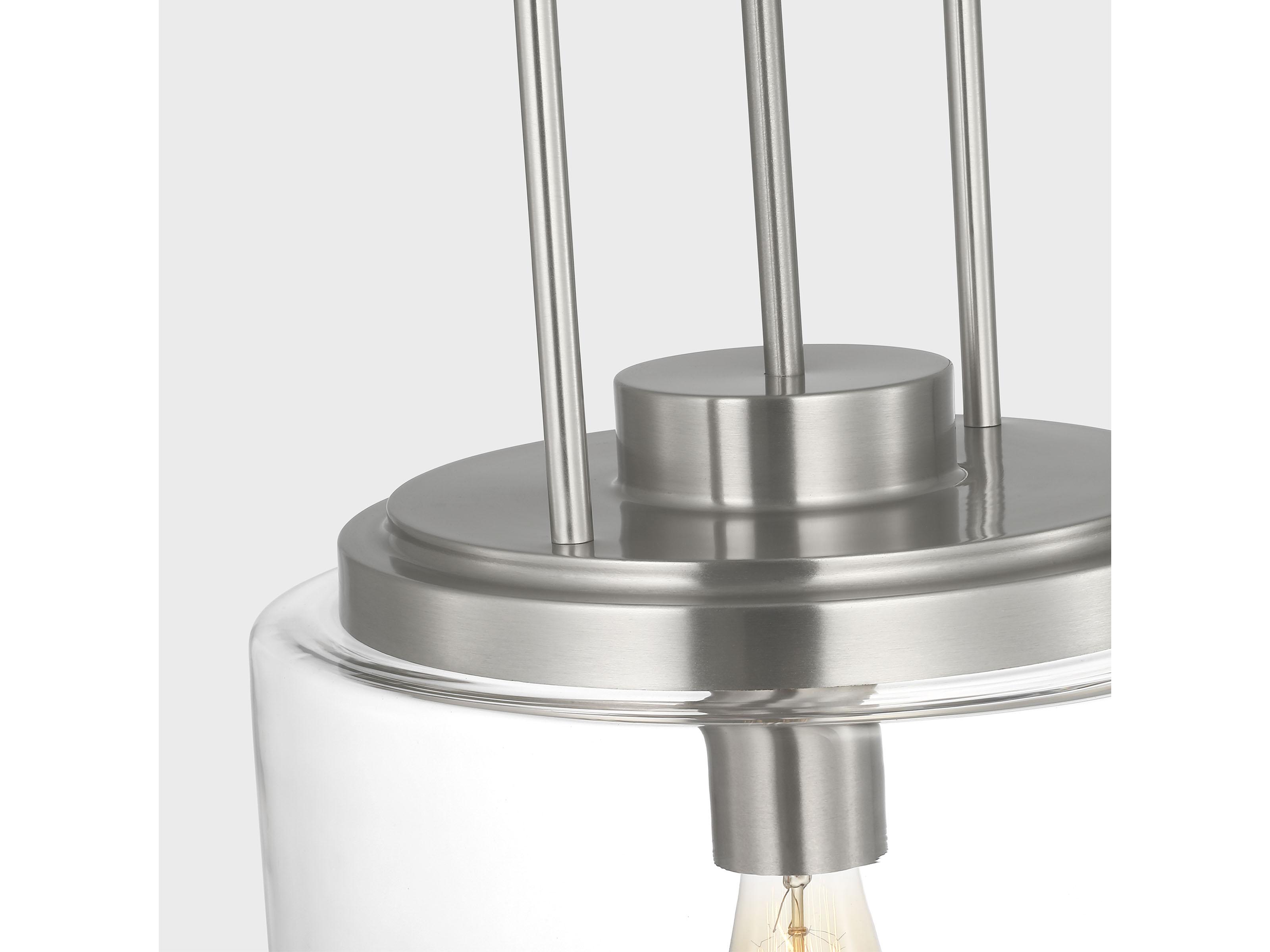 Visual Comfort Studio Anders 1-Light Brushed Nickel Cylinder Pendant