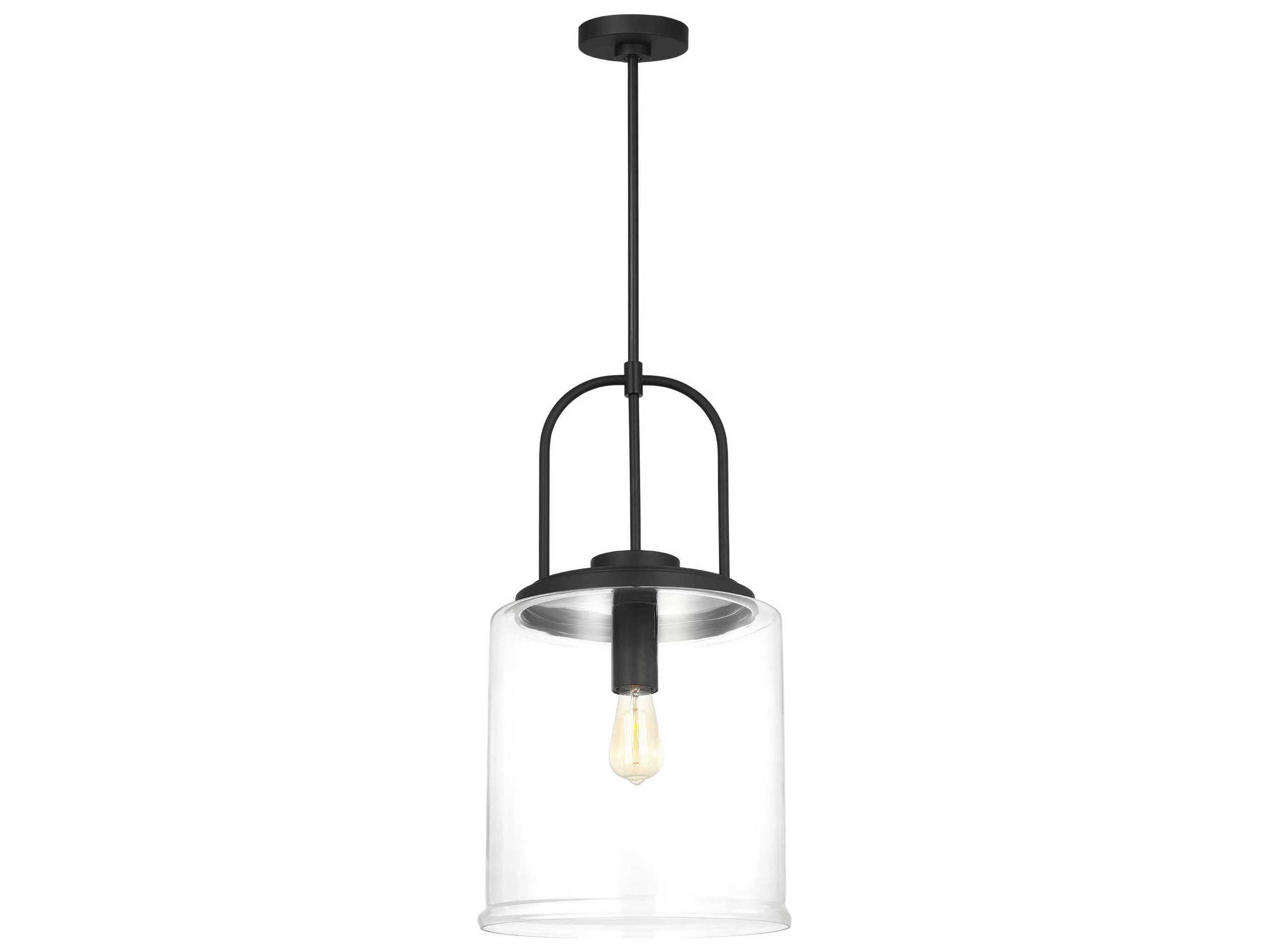 Visual Comfort Studio Anders 1-Light Midnight Black Cylinder Pendant