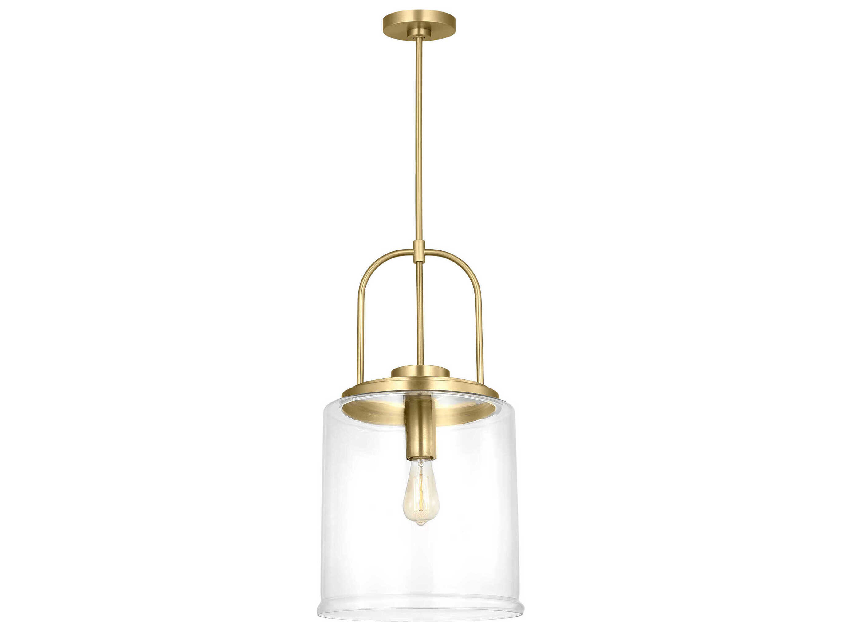 Visual Comfort Studio Anders 1-Light Satin Brass Cylinder Pendant