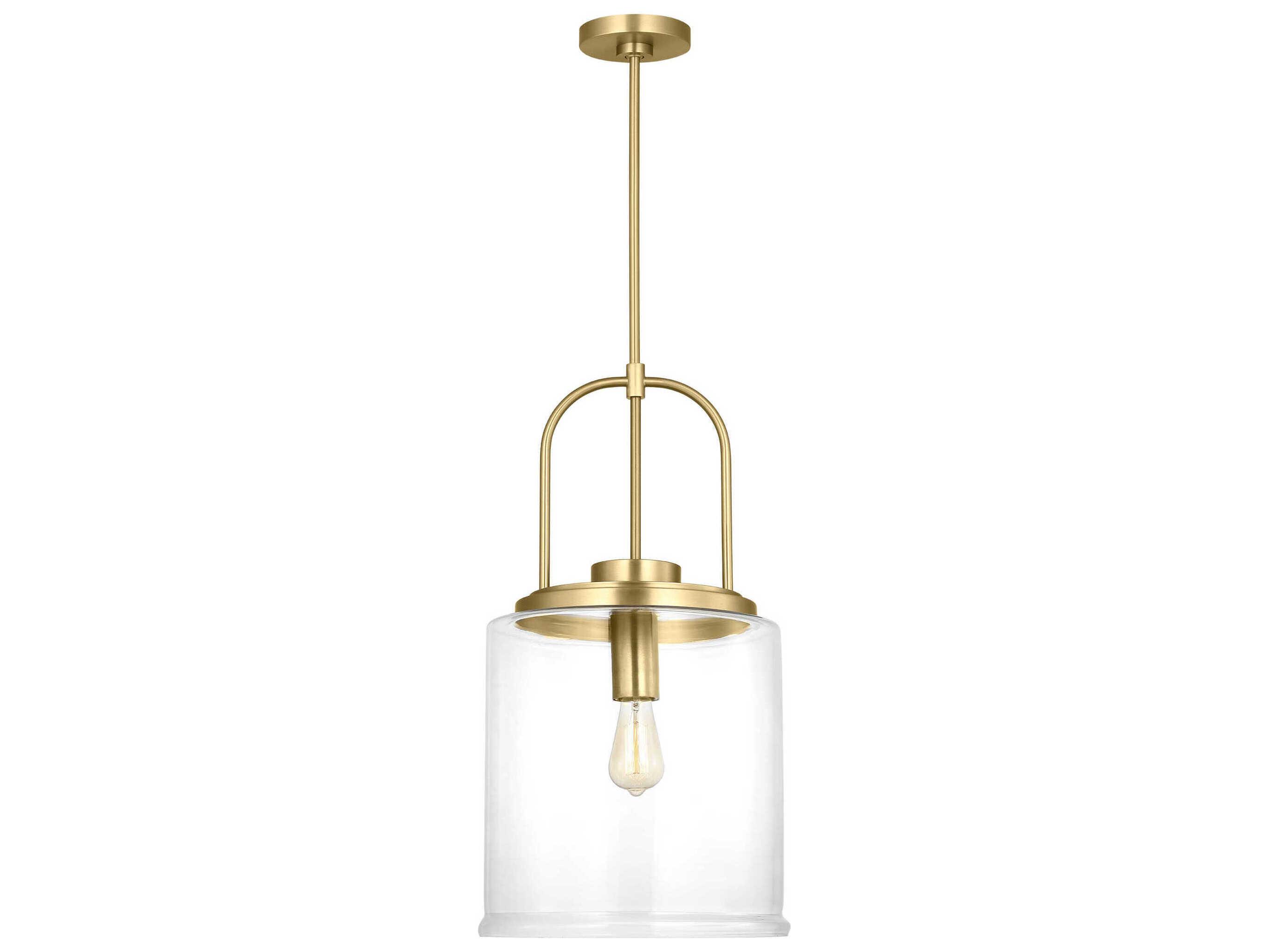 Visual Comfort Studio Anders 1-Light Satin Brass Cylinder Pendant