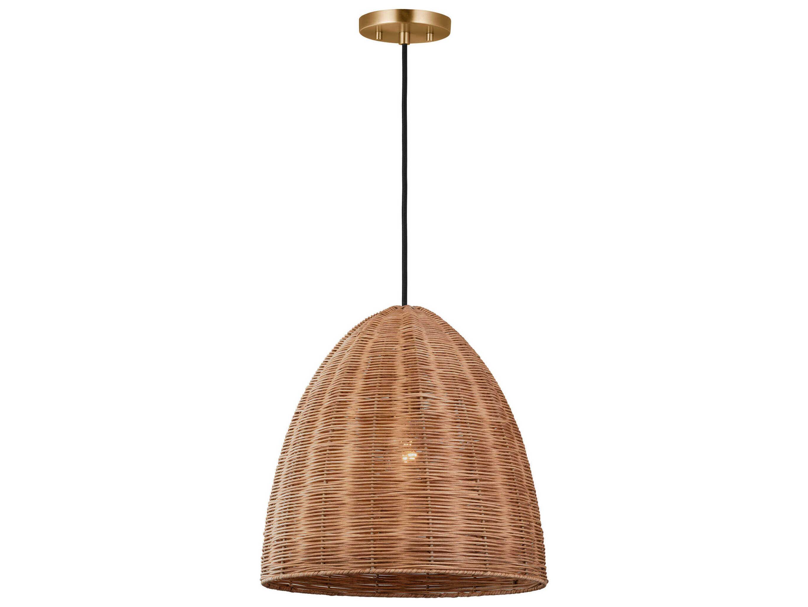 Visual Comfort Studio Norman 1-Light Burnished Brass Brown Dome Pendant