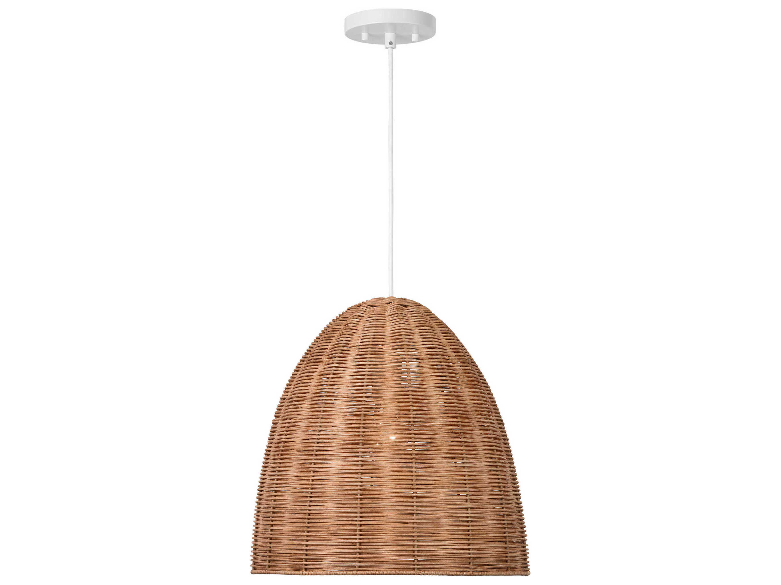 Visual Comfort Studio Norman 1-Light Matte White Brown Dome Pendant